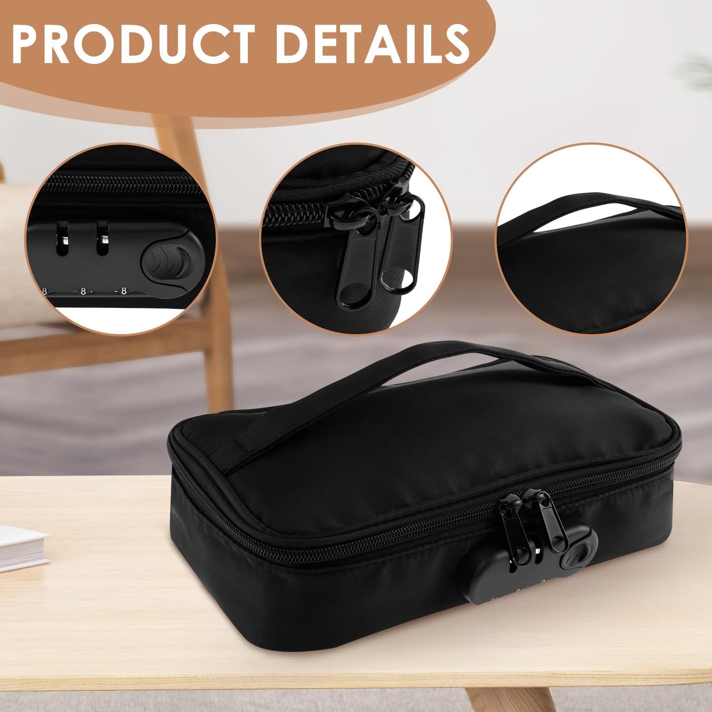 Locking Toy Storage Bag Portable Lockable Toy Storage Bag with 2 Mini EVA Zipper Boxes Lightweight Discreet Lockable Storage Toy Bag Box for Private Items Women Men (1)
