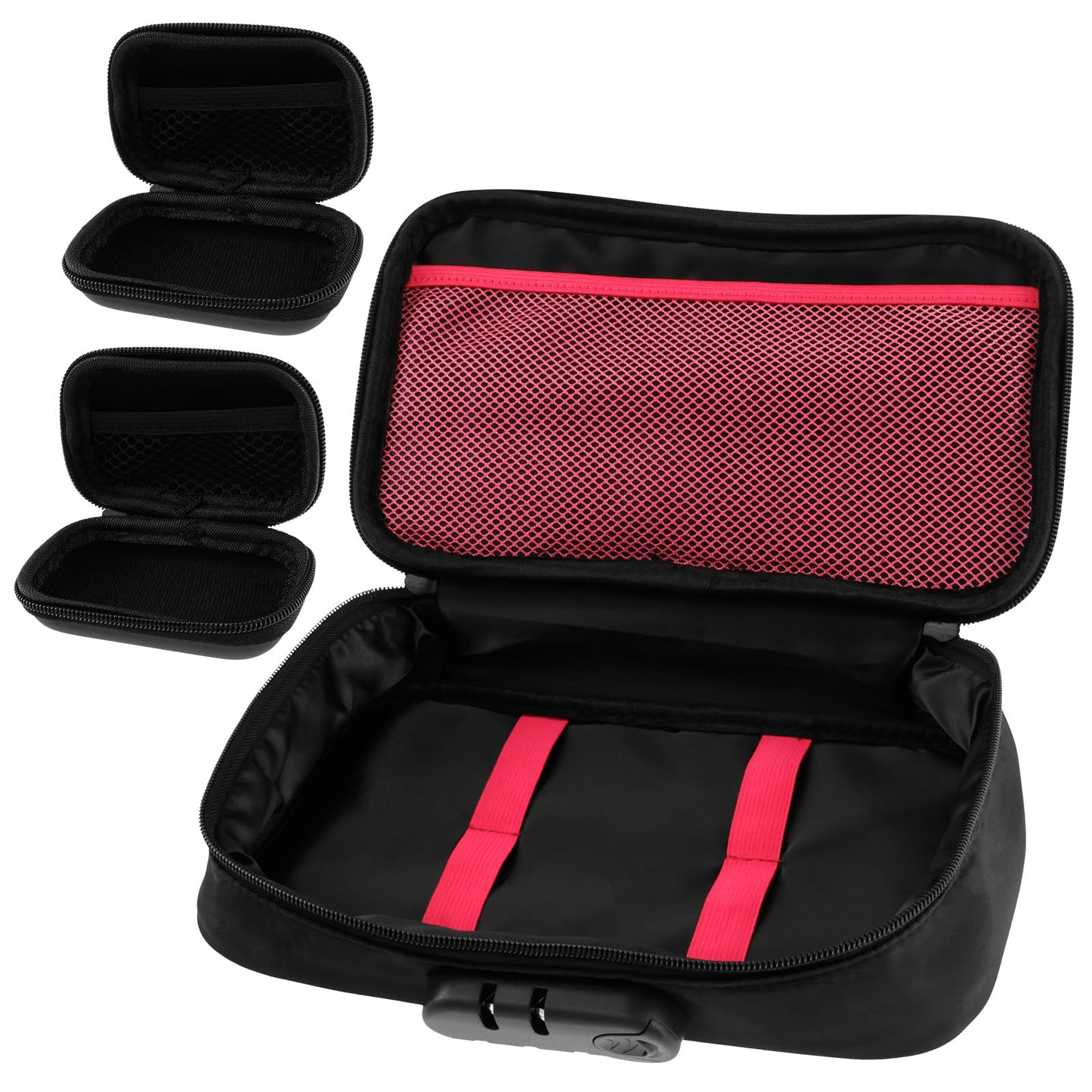 Locking Toy Storage Bag Portable Lockable Toy Storage Bag with 2 Mini EVA Zipper Boxes Lightweight Discreet Lockable Storage Toy Bag Box for Private Items Women Men (1)
