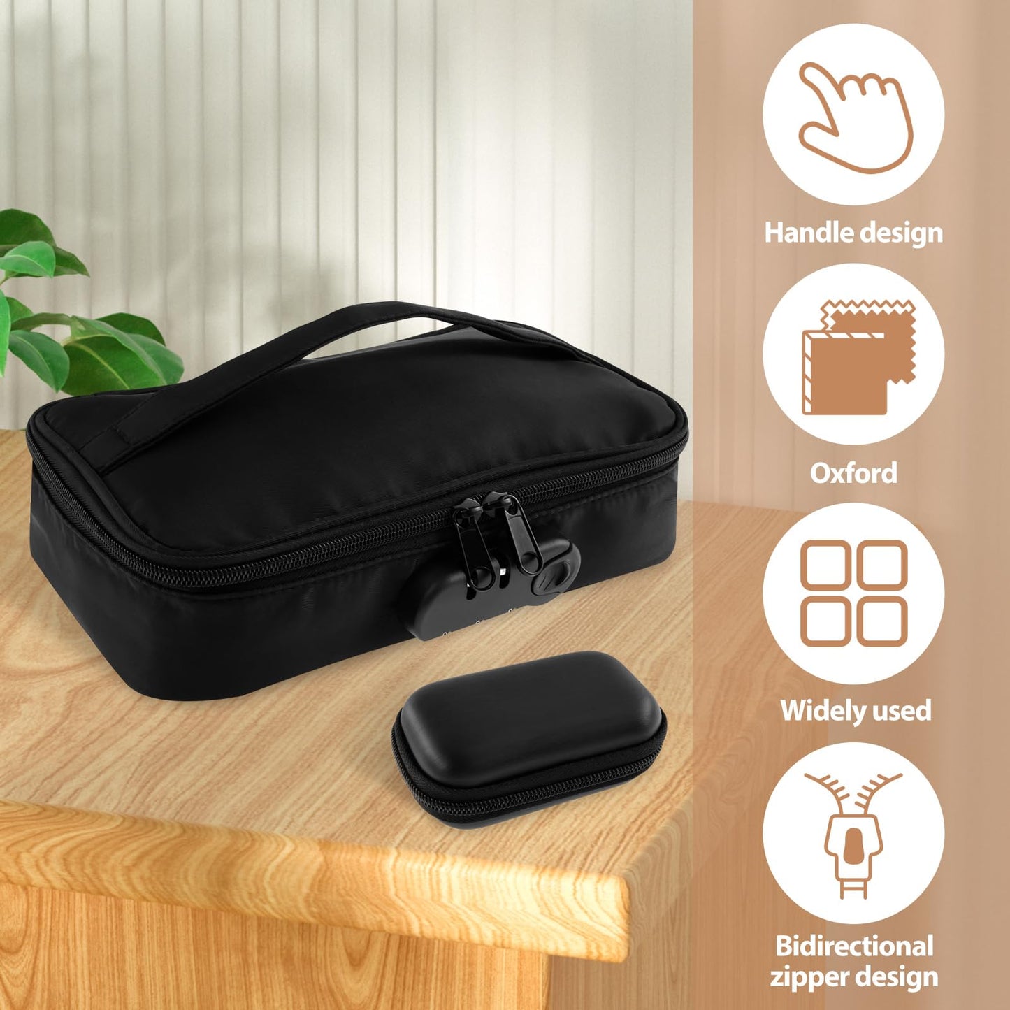 Locking Toy Storage Bag Portable Lockable Toy Storage Bag with 2 Mini EVA Zipper Boxes Lightweight Discreet Lockable Storage Toy Bag Box for Private Items Women Men (1)