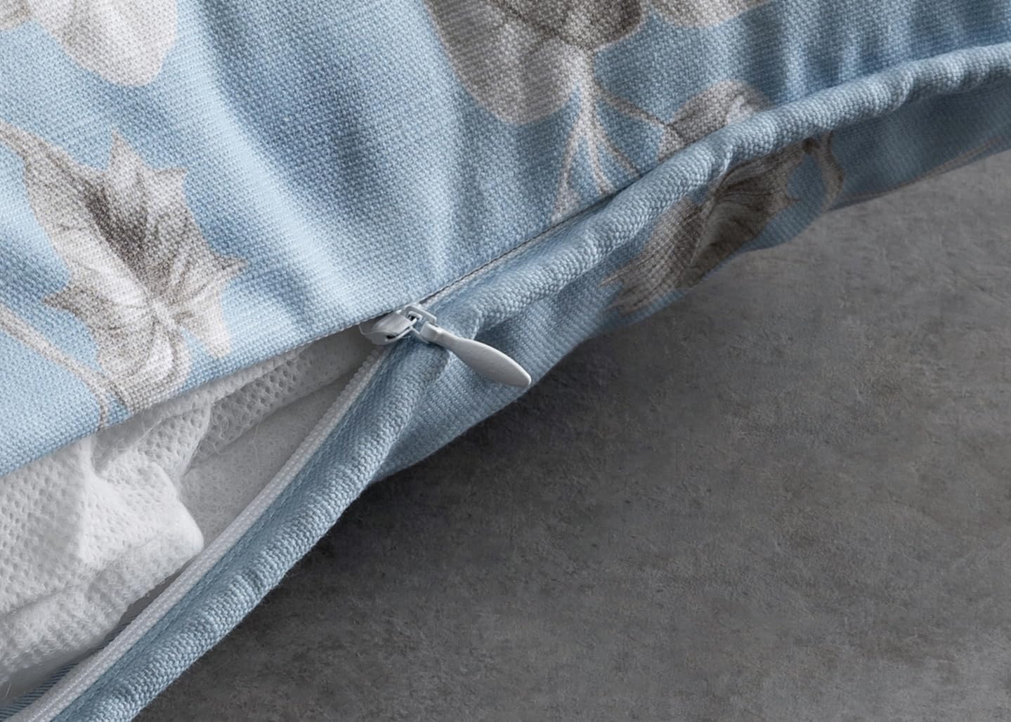 Maison d' Hermine Decorative Pillow Cover 100% Cotton, Toile Cushion Cover with Invisible Zipper for Bed, Living Room, Home Décor, Office, Sofa, The Miller - Denim - Spring/Summer (18"x18")