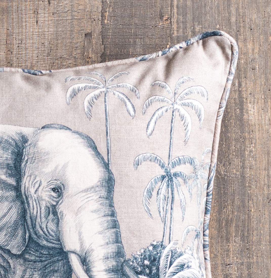 Maison d' Hermine Decorative Pillow Cover 100% Cotton, Toile Cushion Cover with Invisible Zipper for Bed, Living Room, Home Décor, Office, Sofa, The Miller - Denim - Spring/Summer (18"x18")