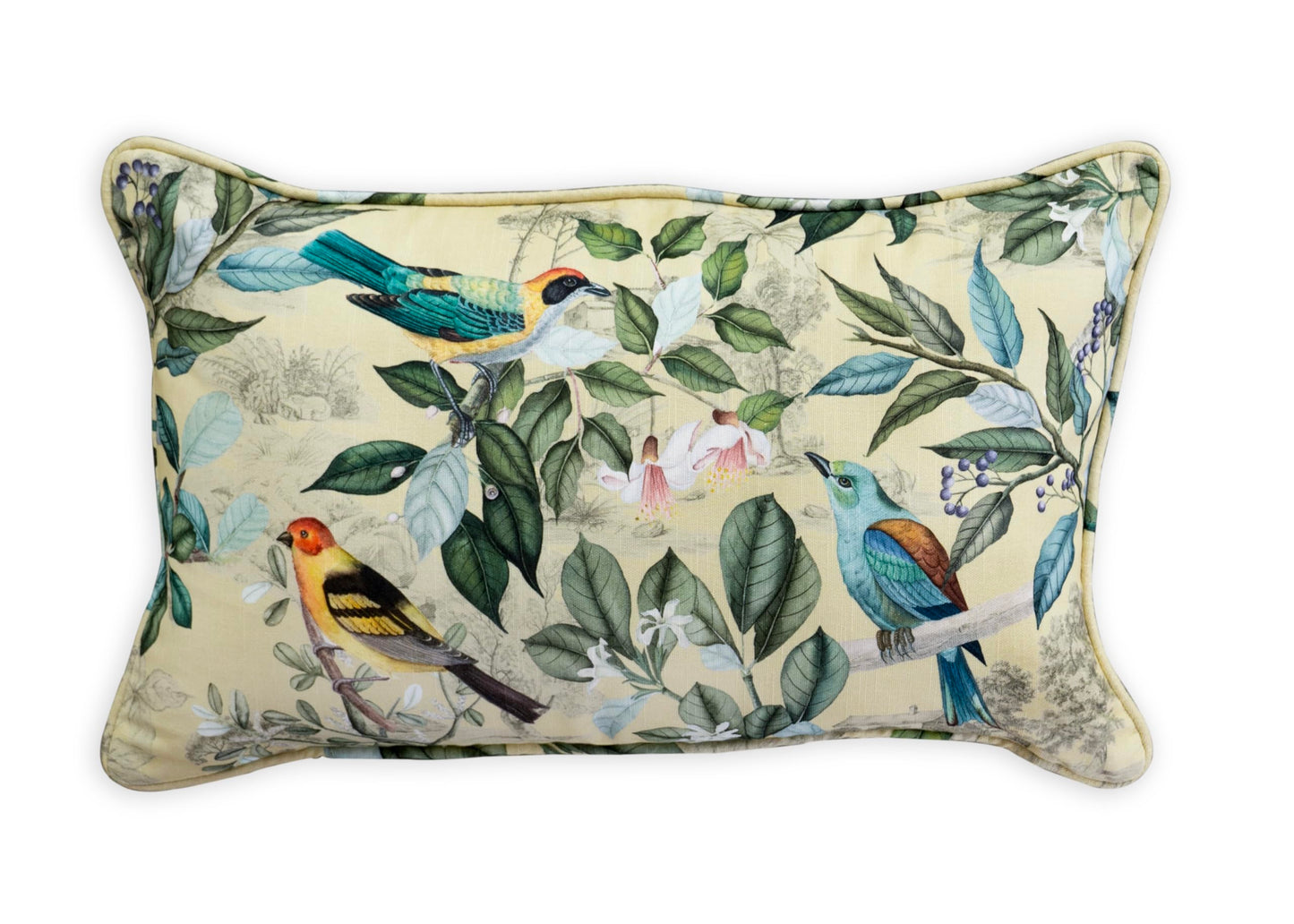 Maison d' Hermine Decorative Pillow Cover 100% Cotton, Toile Cushion Cover with Invisible Zipper for Bed, Living Room, Home Décor, Office, Sofa, The Miller - Denim - Spring/Summer (18"x18")