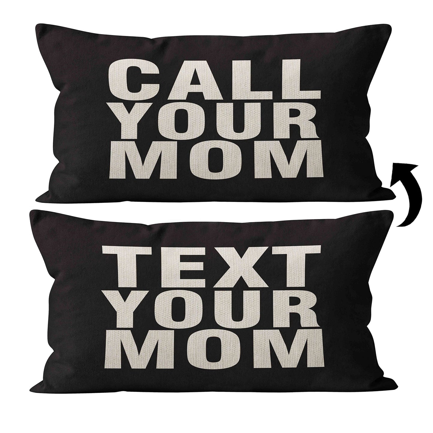Mancheng-zi Call Your Mom Funny Throw Pillow Case, for Daughter, Son Gifts, Dorm Room Accessories Graduation Party, 18 x 18 Inch Decorative Cotton Linen Cushion Cover for Sofa Couch Bed (18x18, Blue)
