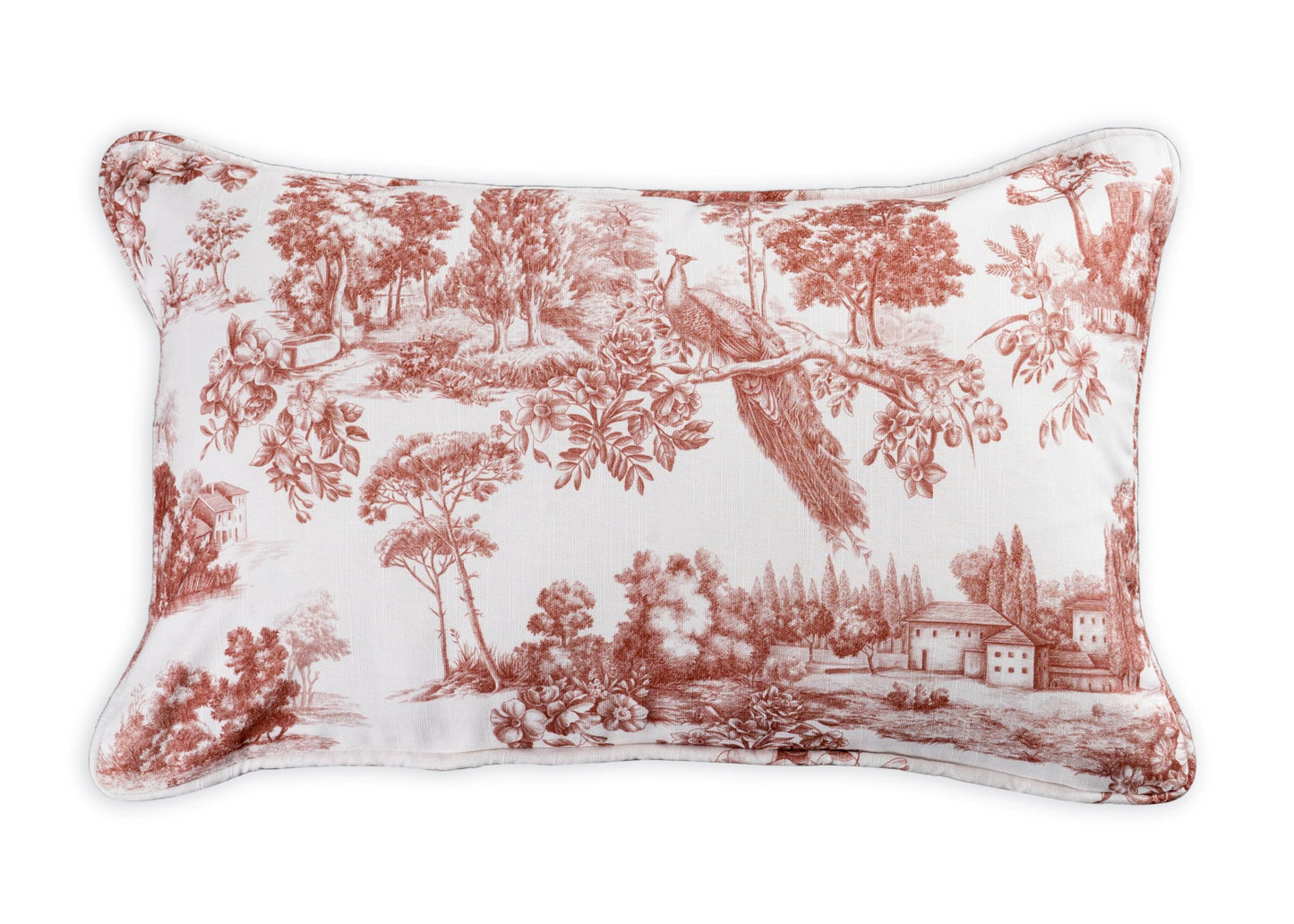 Maison d' Hermine Decorative Pillow Cover 100% Cotton, Toile Cushion Cover with Invisible Zipper for Bed, Living Room, Home Décor, Office, Sofa, The Miller - Denim - Spring/Summer (18"x18")