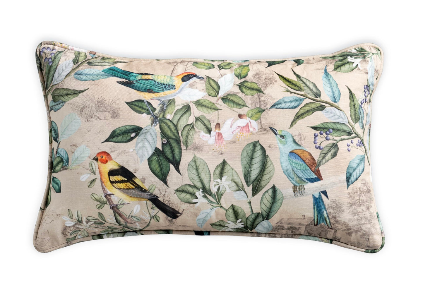 Maison d' Hermine Decorative Pillow Cover 100% Cotton, Toile Cushion Cover with Invisible Zipper for Bed, Living Room, Home Décor, Office, Sofa, The Miller - Denim - Spring/Summer (18"x18")