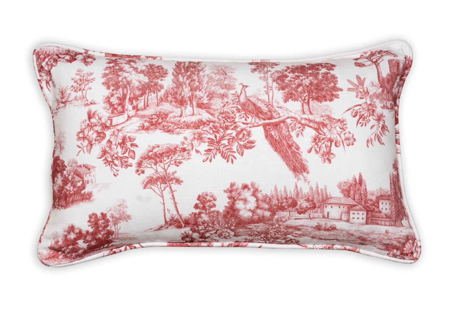 Maison d' Hermine Decorative Pillow Cover 100% Cotton, Toile Cushion Cover with Invisible Zipper for Bed, Living Room, Home Décor, Office, Sofa, The Miller - Denim - Spring/Summer (18"x18")