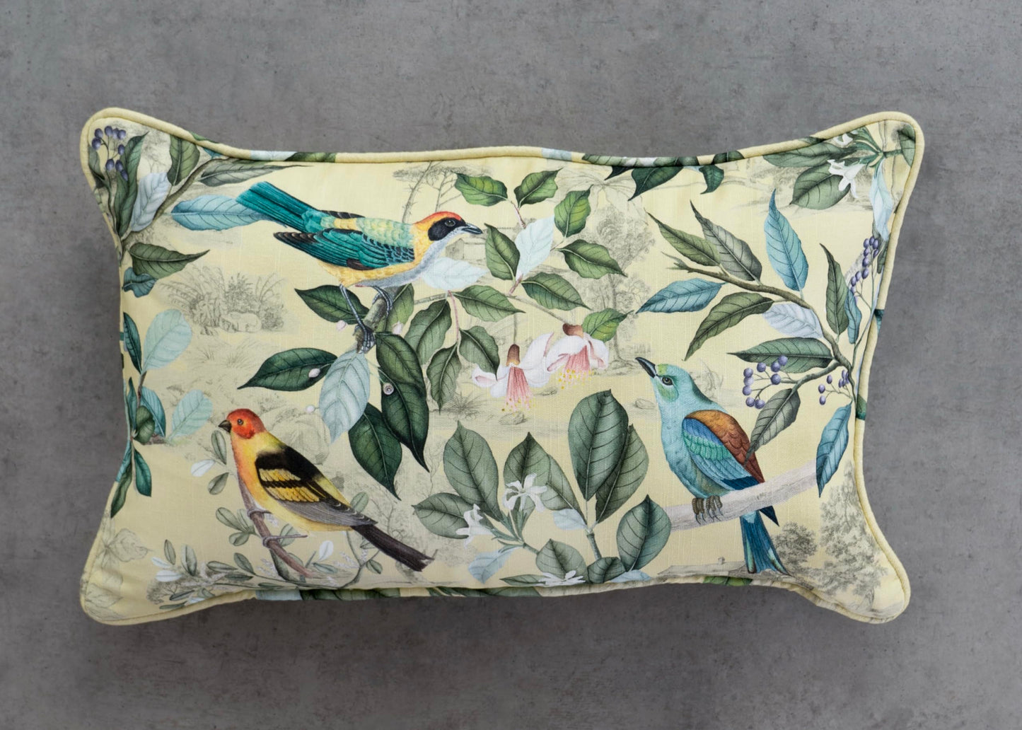 Maison d' Hermine Decorative Pillow Cover 100% Cotton, Toile Cushion Cover with Invisible Zipper for Bed, Living Room, Home Décor, Office, Sofa, The Miller - Denim - Spring/Summer (18"x18")