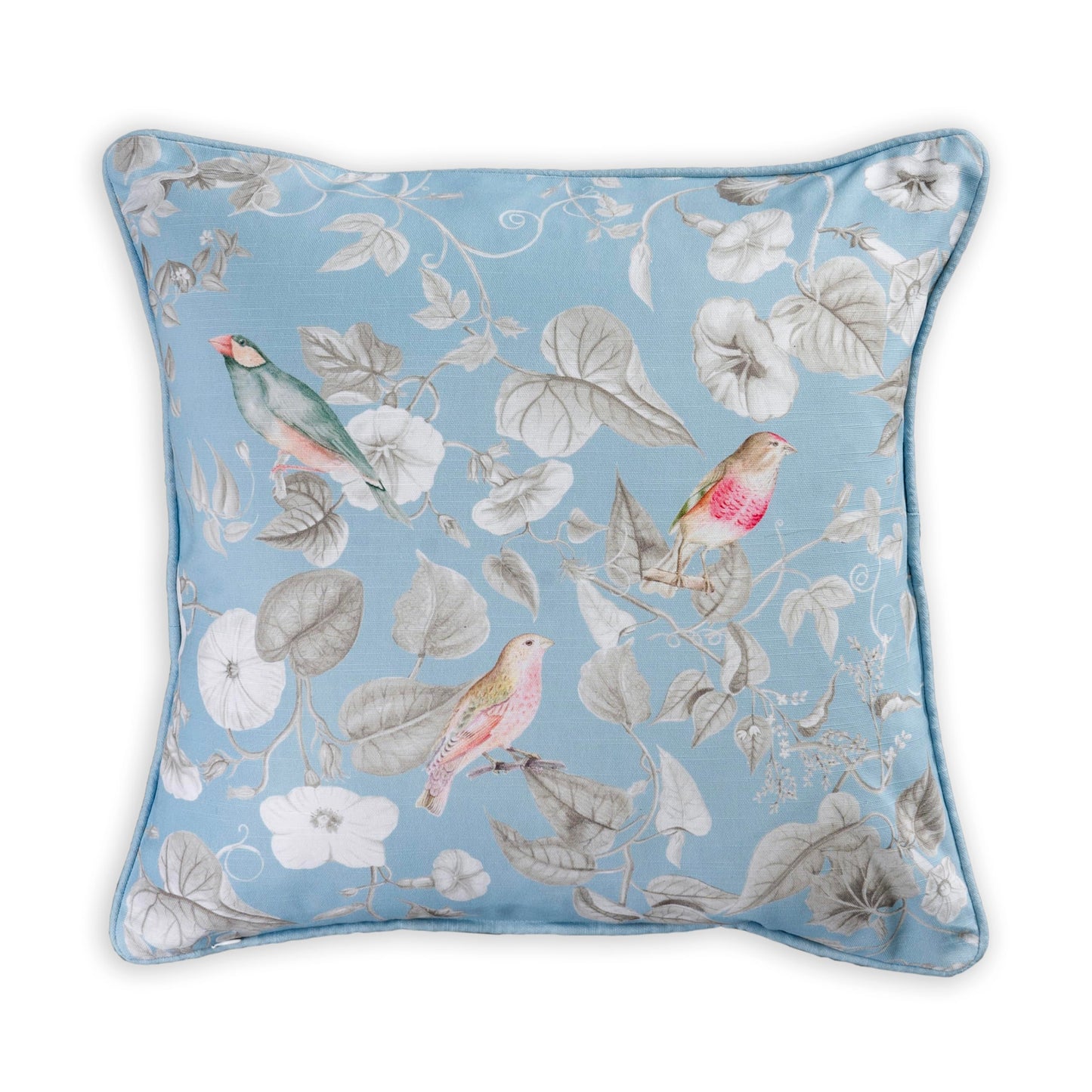 Maison d' Hermine Decorative Pillow Cover 100% Cotton, Toile Cushion Cover with Invisible Zipper for Bed, Living Room, Home Décor, Office, Sofa, The Miller - Denim - Spring/Summer (18"x18")