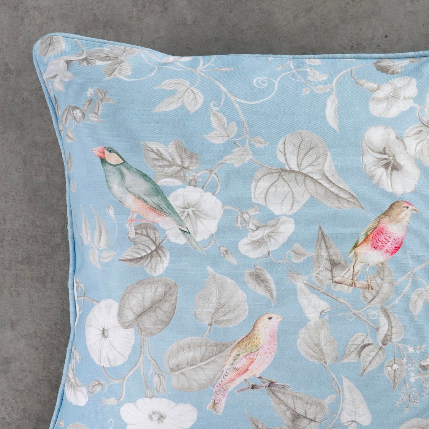 Maison d' Hermine Decorative Pillow Cover 100% Cotton, Toile Cushion Cover with Invisible Zipper for Bed, Living Room, Home Décor, Office, Sofa, The Miller - Denim - Spring/Summer (18"x18")