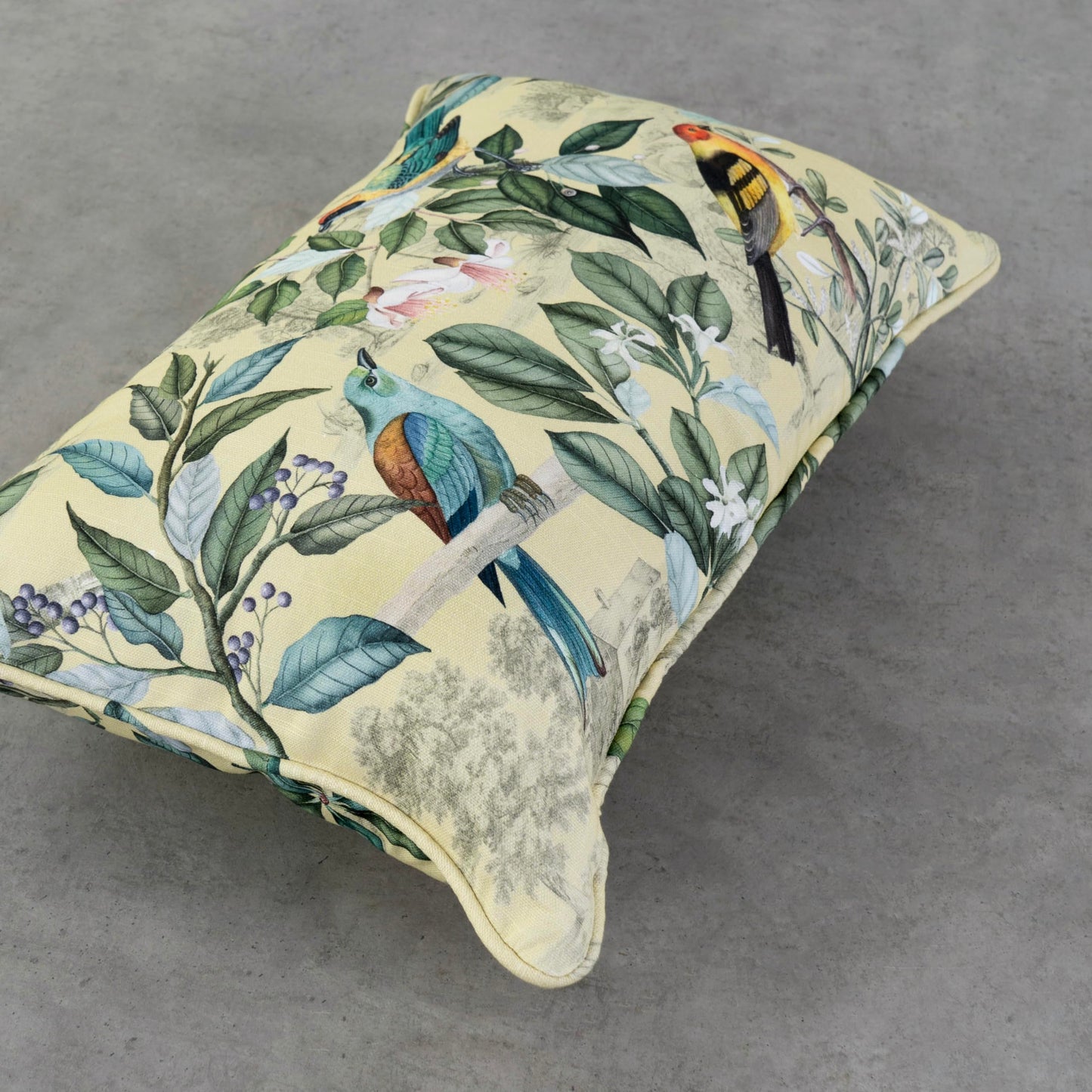 Maison d' Hermine Decorative Pillow Cover 100% Cotton, Toile Cushion Cover with Invisible Zipper for Bed, Living Room, Home Décor, Office, Sofa, The Miller - Denim - Spring/Summer (18"x18")