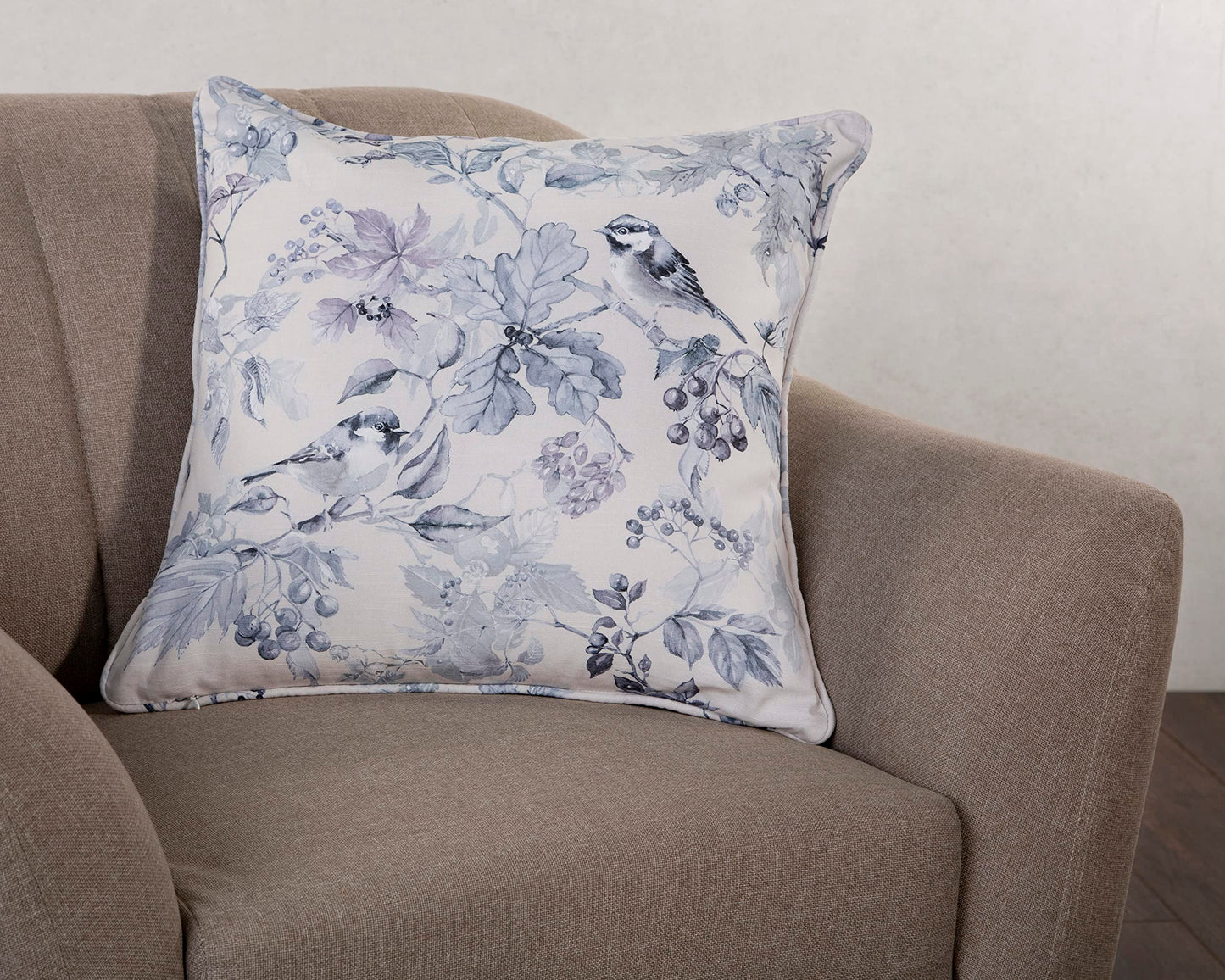 Maison d' Hermine Decorative Pillow Cover 100% Cotton, Toile Cushion Cover with Invisible Zipper for Bed, Living Room, Home Décor, Office, Sofa, The Miller - Denim - Spring/Summer (18"x18")