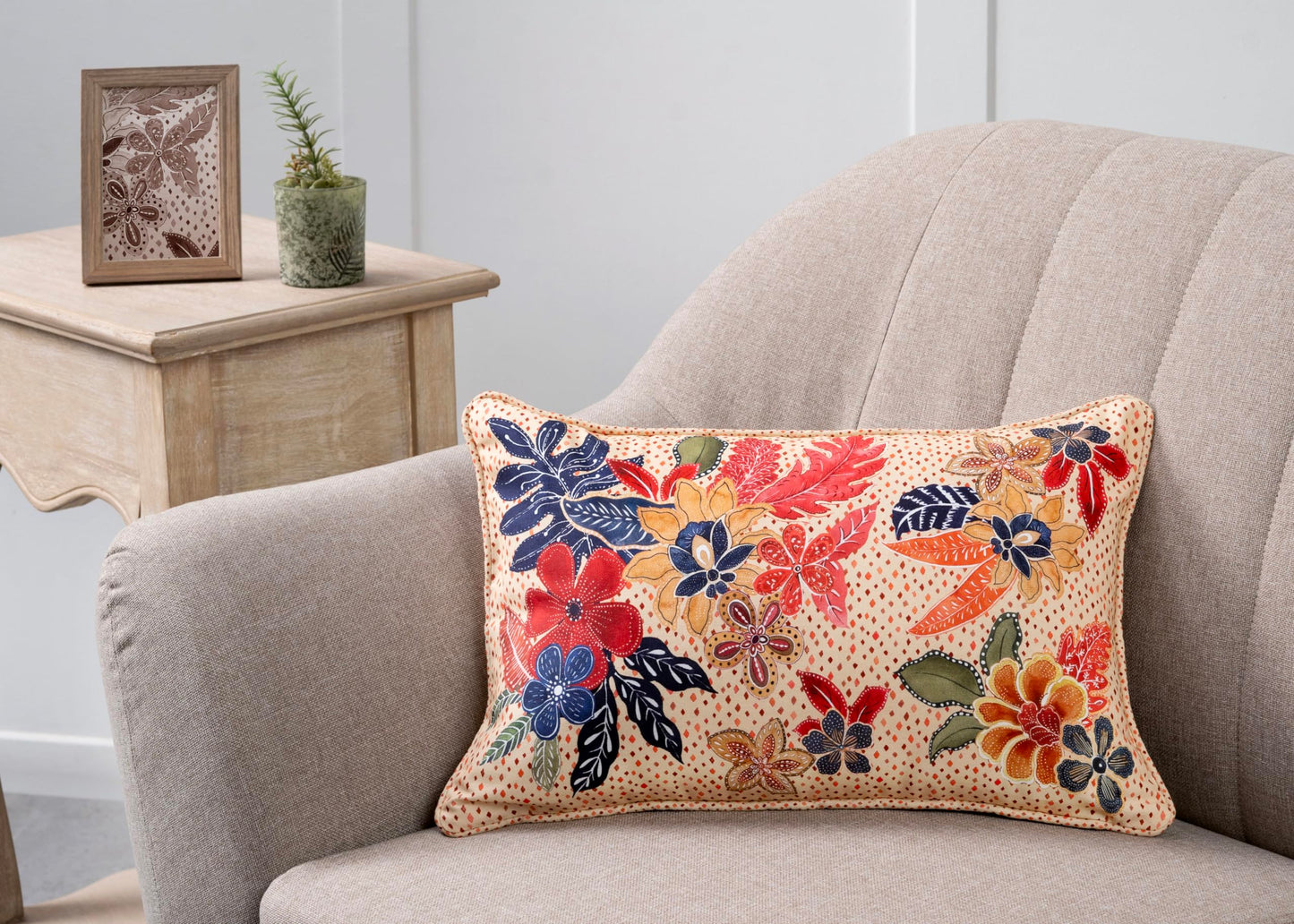 Maison d' Hermine Decorative Pillow Cover 100% Cotton, Toile Cushion Cover with Invisible Zipper for Bed, Living Room, Home Décor, Office, Sofa, The Miller - Denim - Spring/Summer (18"x18")