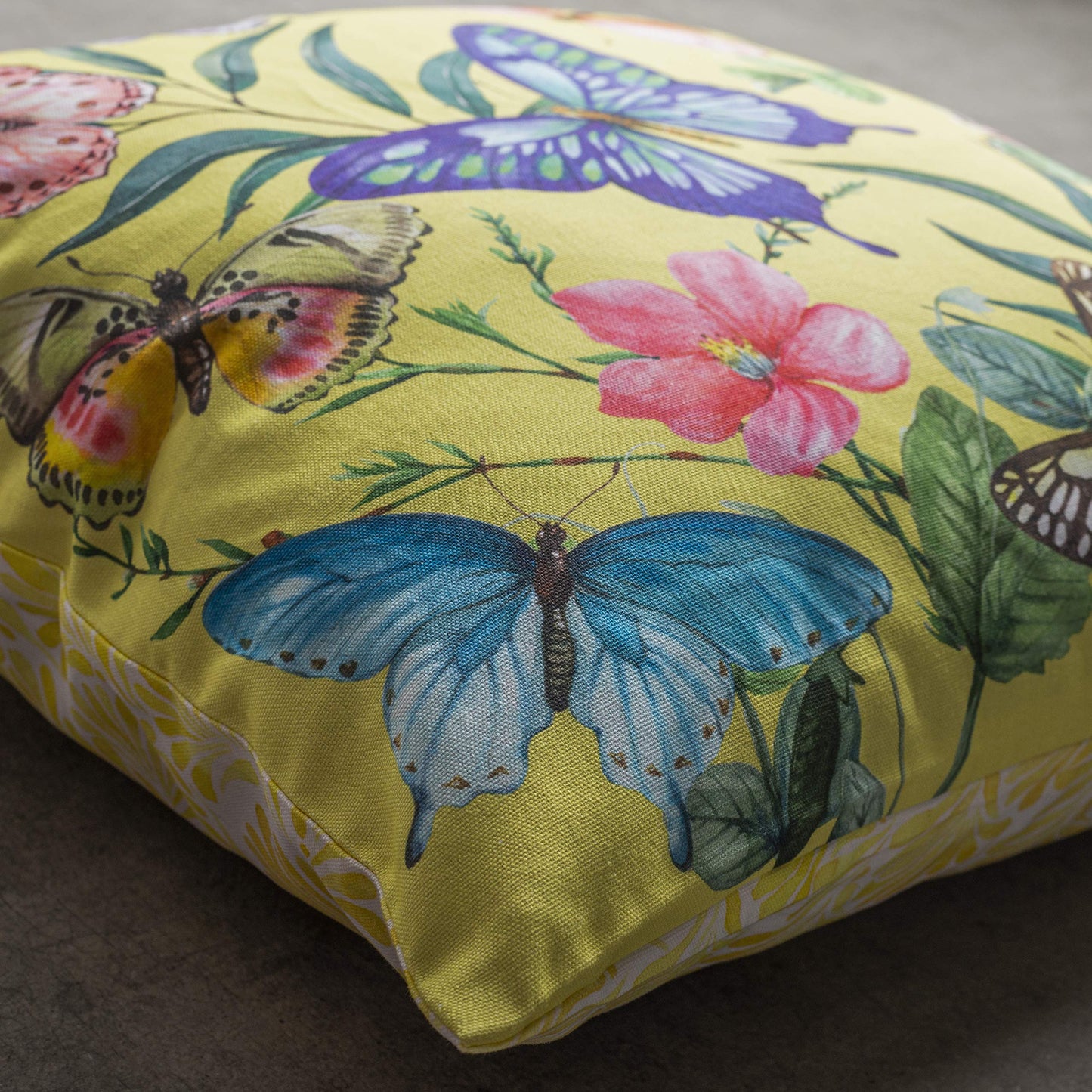 Maison d' Hermine Decorative Pillow Cover 100% Cotton, Toile Cushion Cover with Invisible Zipper for Bed, Living Room, Home Décor, Office, Sofa, The Miller - Denim - Spring/Summer (18"x18")