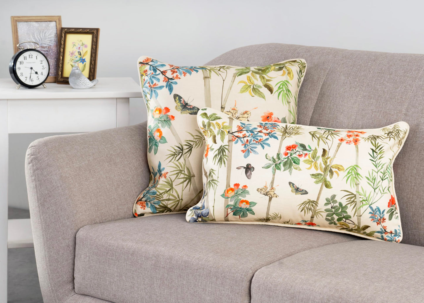 Maison d' Hermine Decorative Pillow Cover 100% Cotton, Toile Cushion Cover with Invisible Zipper for Bed, Living Room, Home Décor, Office, Sofa, The Miller - Denim - Spring/Summer (18"x18")