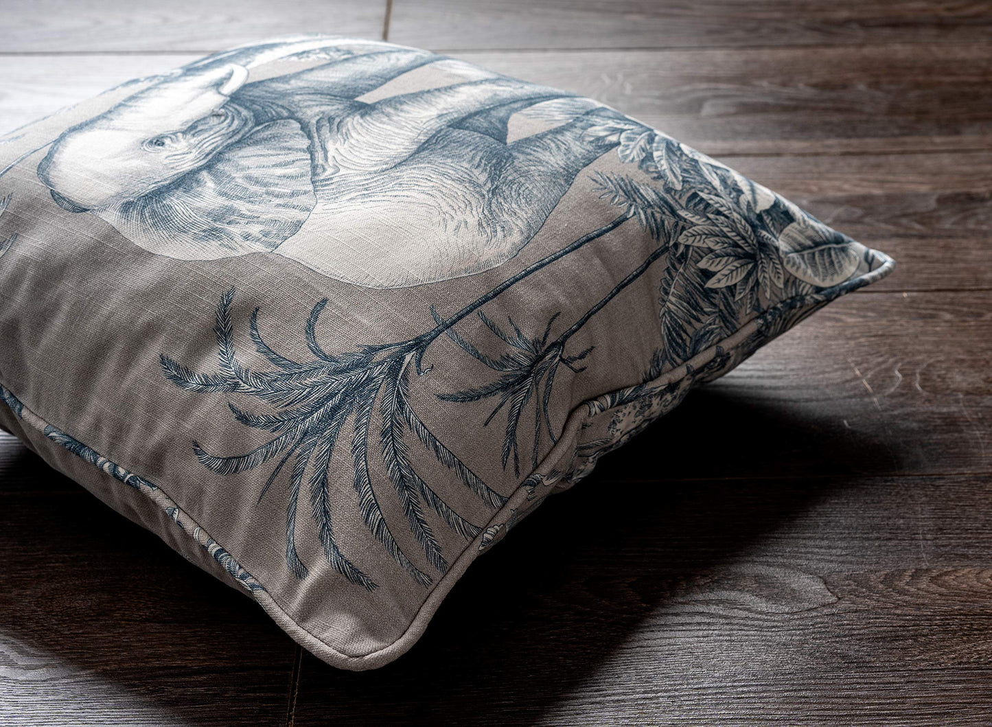 Maison d' Hermine Decorative Pillow Cover 100% Cotton, Toile Cushion Cover with Invisible Zipper for Bed, Living Room, Home Décor, Office, Sofa, The Miller - Denim - Spring/Summer (18"x18")