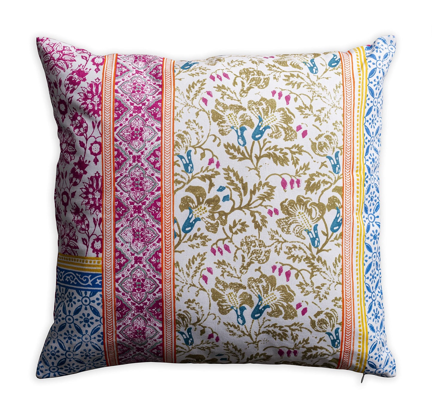 Maison d' Hermine Decorative Pillow Cover 100% Cotton, Toile Cushion Cover with Invisible Zipper for Bed, Living Room, Home Décor, Office, Sofa, The Miller - Denim - Spring/Summer (18"x18")