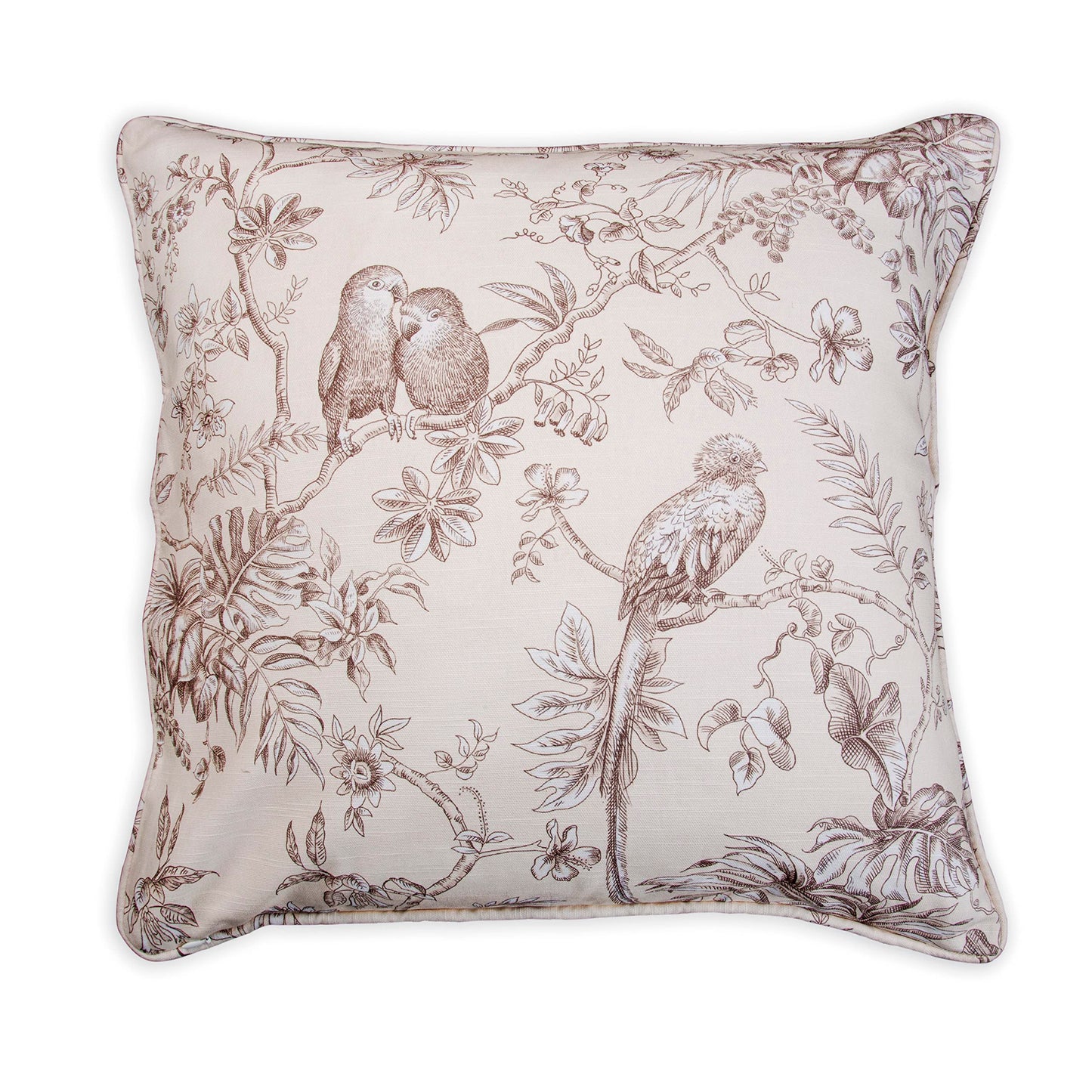 Maison d' Hermine Decorative Pillow Cover 100% Cotton, Toile Cushion Cover with Invisible Zipper for Bed, Living Room, Home Décor, Office, Sofa, The Miller - Denim - Spring/Summer (18"x18")