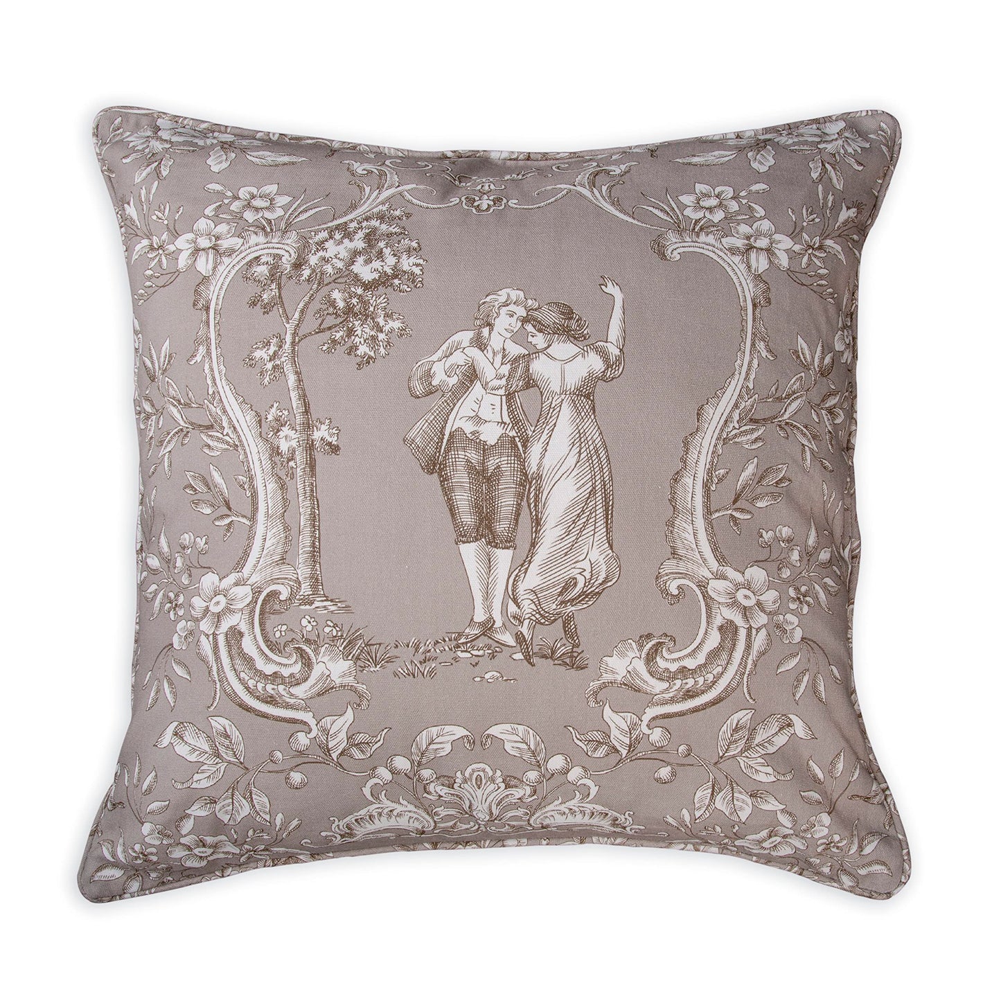 Maison d' Hermine Decorative Pillow Cover 100% Cotton, Toile Cushion Cover with Invisible Zipper for Bed, Living Room, Home Décor, Office, Sofa, The Miller - Denim - Spring/Summer (18"x18")