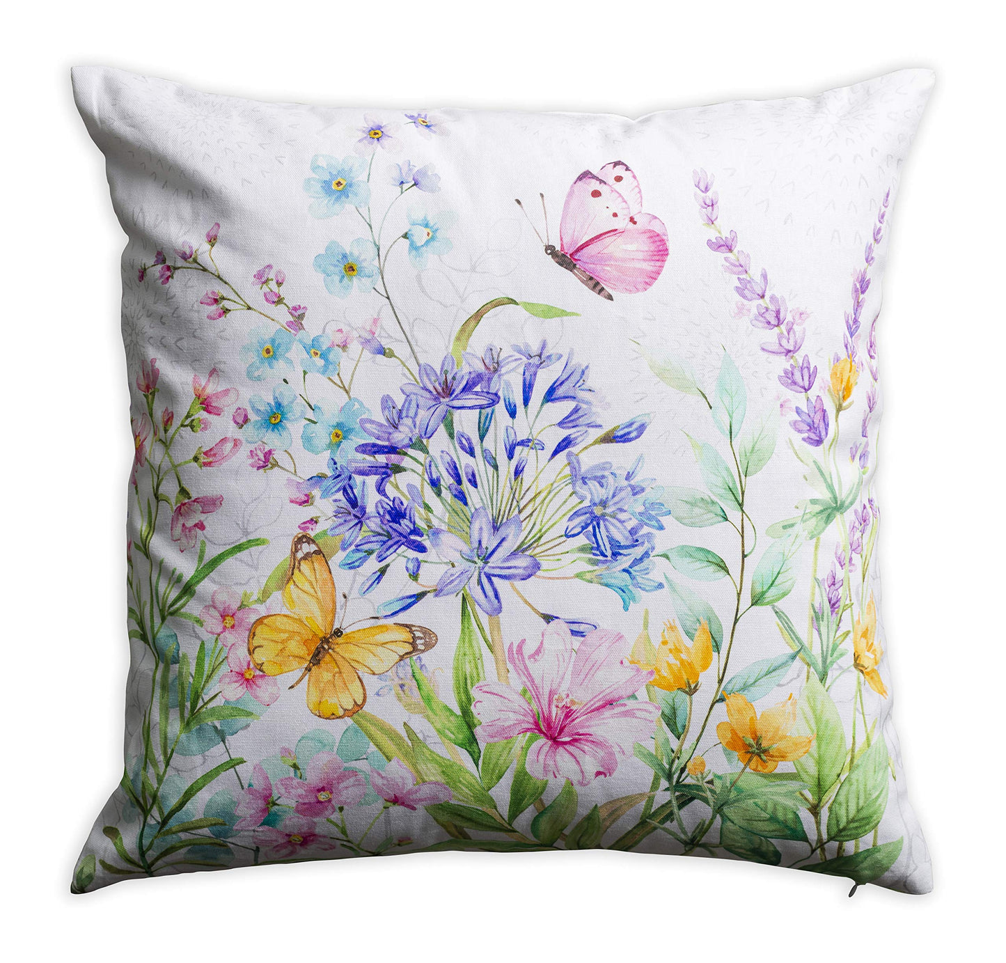 Maison d' Hermine Decorative Pillow Cover 100% Cotton, Toile Cushion Cover with Invisible Zipper for Bed, Living Room, Home Décor, Office, Sofa, The Miller - Denim - Spring/Summer (18"x18")