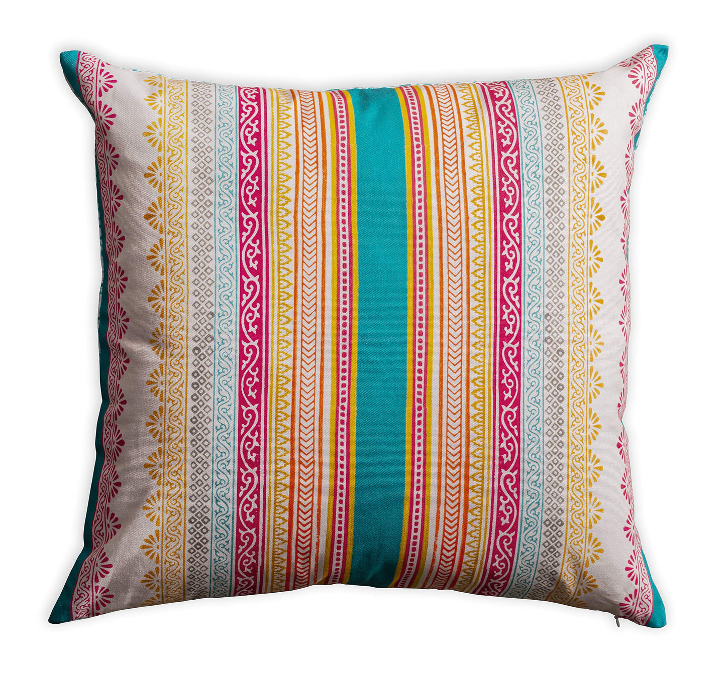 Maison d' Hermine Decorative Pillow Cover 100% Cotton, Toile Cushion Cover with Invisible Zipper for Bed, Living Room, Home Décor, Office, Sofa, The Miller - Denim - Spring/Summer (18"x18")