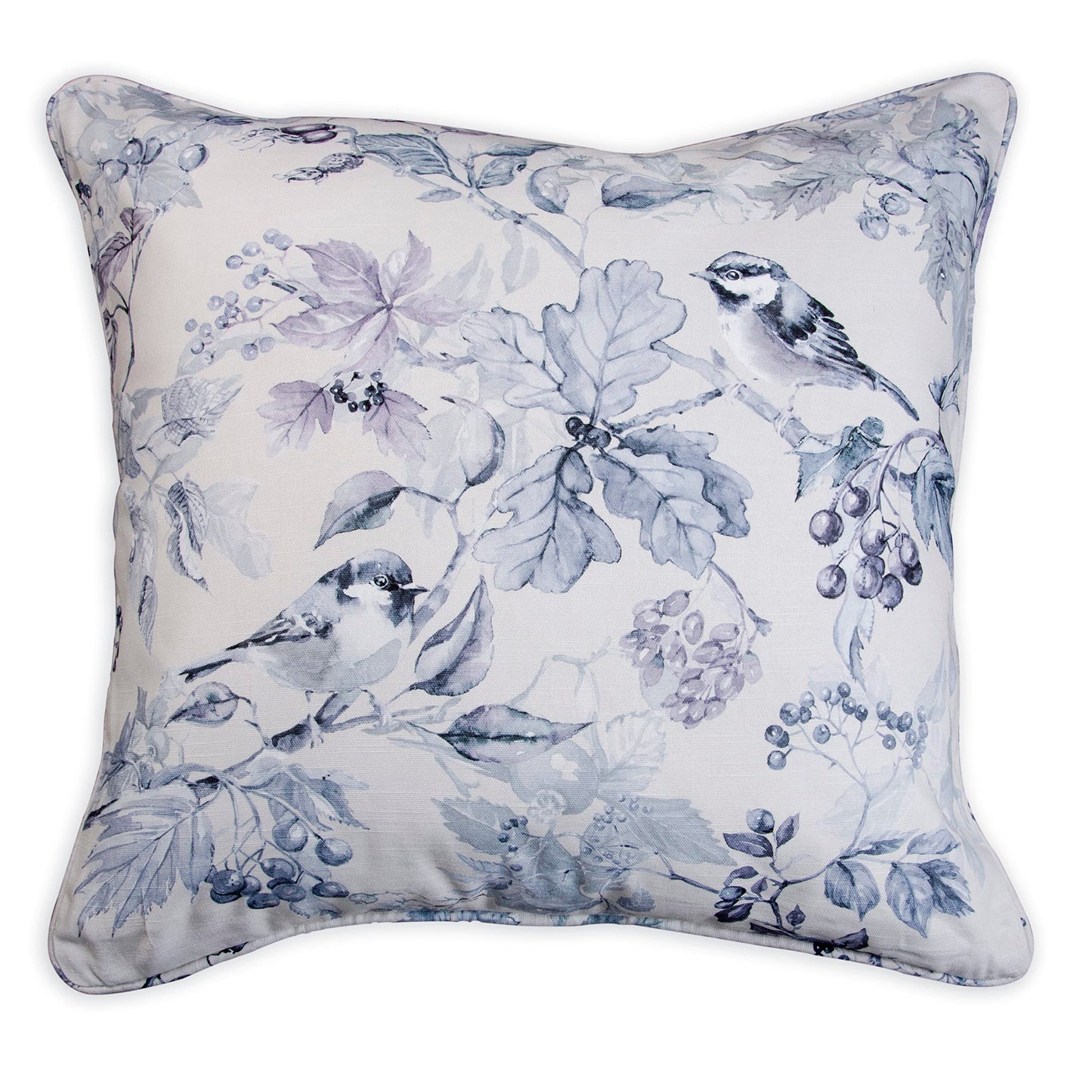 Maison d' Hermine Decorative Pillow Cover 100% Cotton, Toile Cushion Cover with Invisible Zipper for Bed, Living Room, Home Décor, Office, Sofa, The Miller - Denim - Spring/Summer (18"x18")