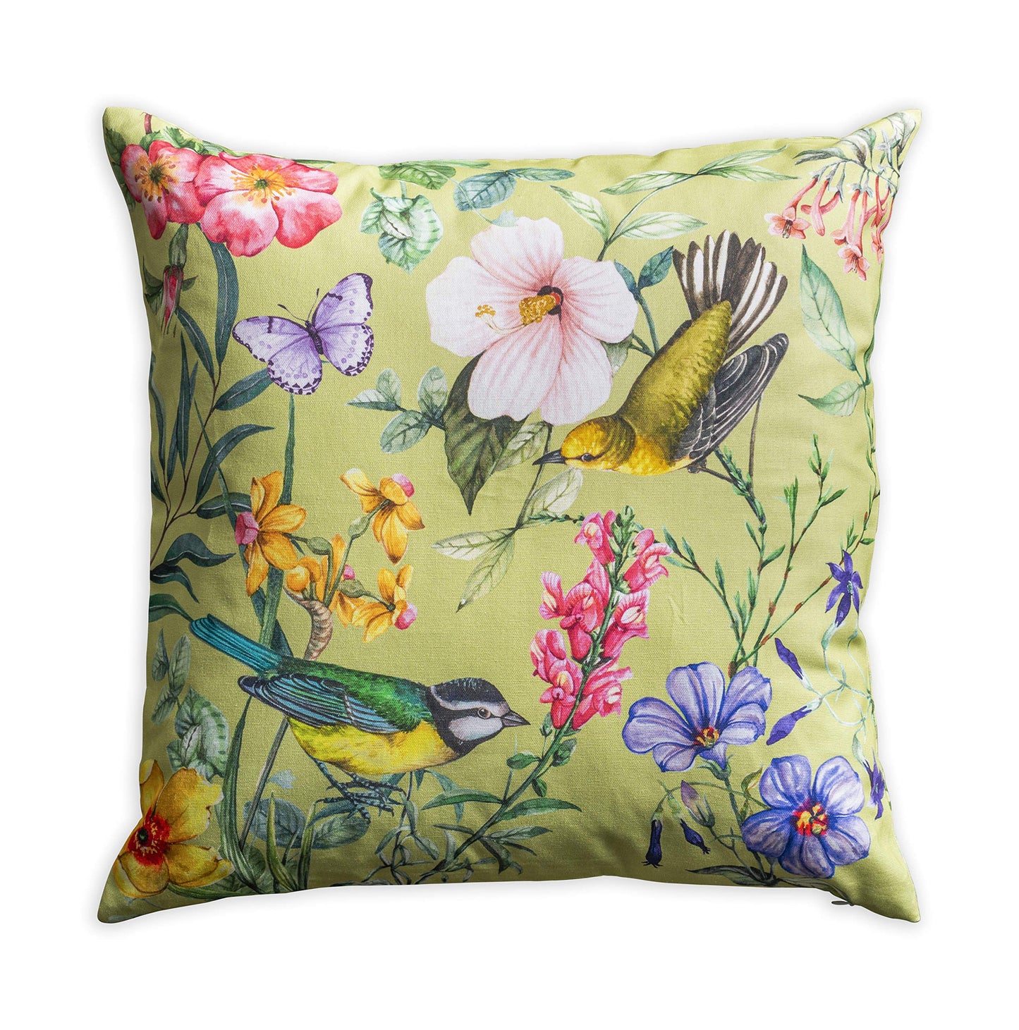 Maison d' Hermine Decorative Pillow Cover 100% Cotton, Toile Cushion Cover with Invisible Zipper for Bed, Living Room, Home Décor, Office, Sofa, The Miller - Denim - Spring/Summer (18"x18")