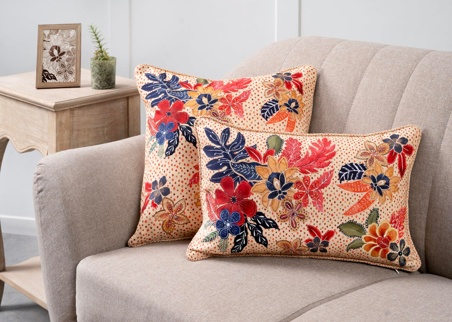 Maison d' Hermine Decorative Pillow Cover 100% Cotton, Toile Cushion Cover with Invisible Zipper for Bed, Living Room, Home Décor, Office, Sofa, The Miller - Denim - Spring/Summer (18"x18")