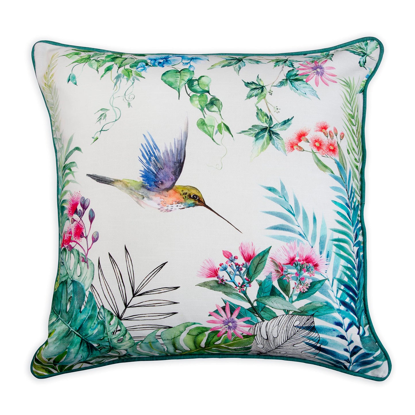 Maison d' Hermine Decorative Pillow Cover 100% Cotton, Toile Cushion Cover with Invisible Zipper for Bed, Living Room, Home Décor, Office, Sofa, The Miller - Denim - Spring/Summer (18"x18")
