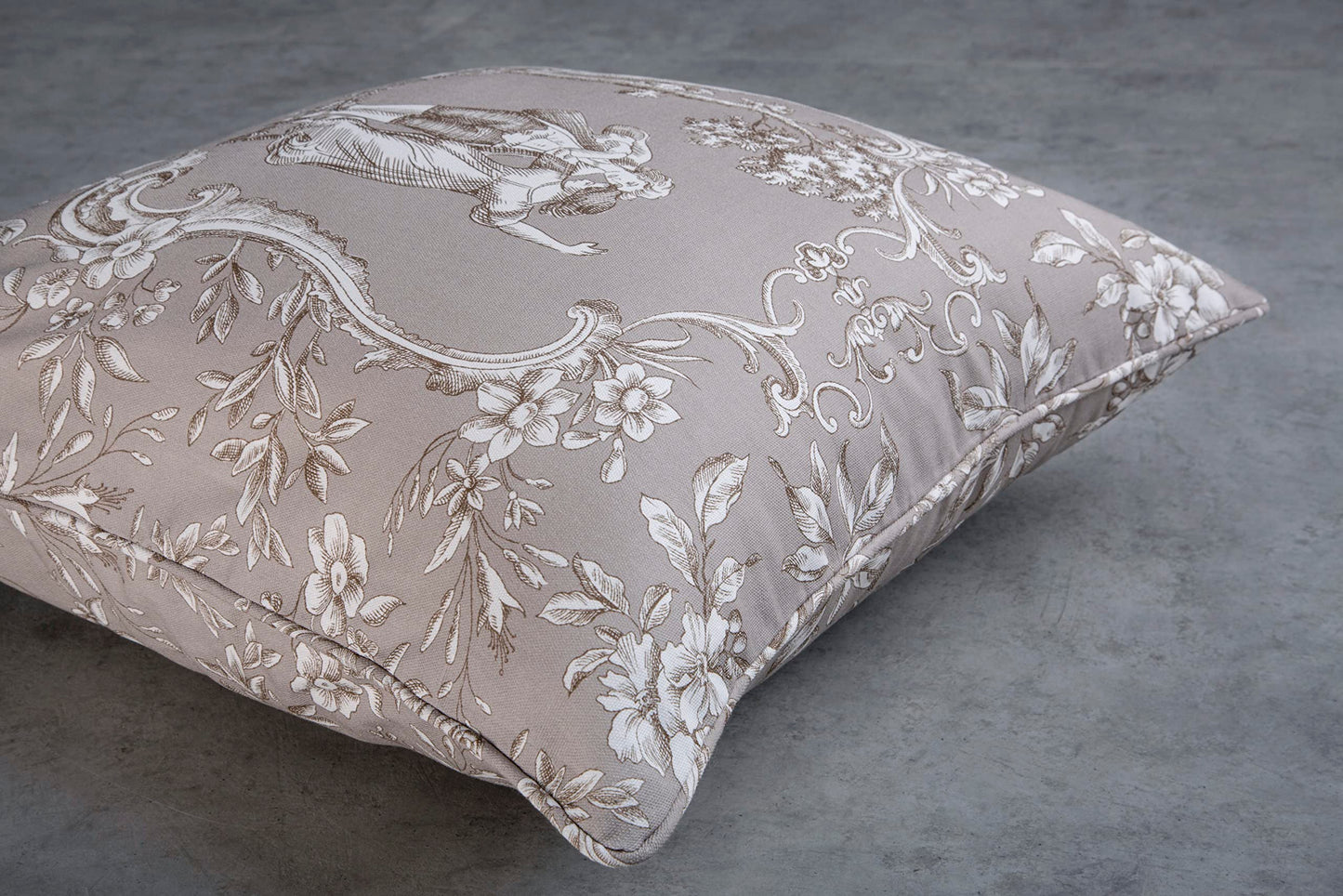 Maison d' Hermine Decorative Pillow Cover 100% Cotton, Toile Cushion Cover with Invisible Zipper for Bed, Living Room, Home Décor, Office, Sofa, The Miller - Denim - Spring/Summer (18"x18")