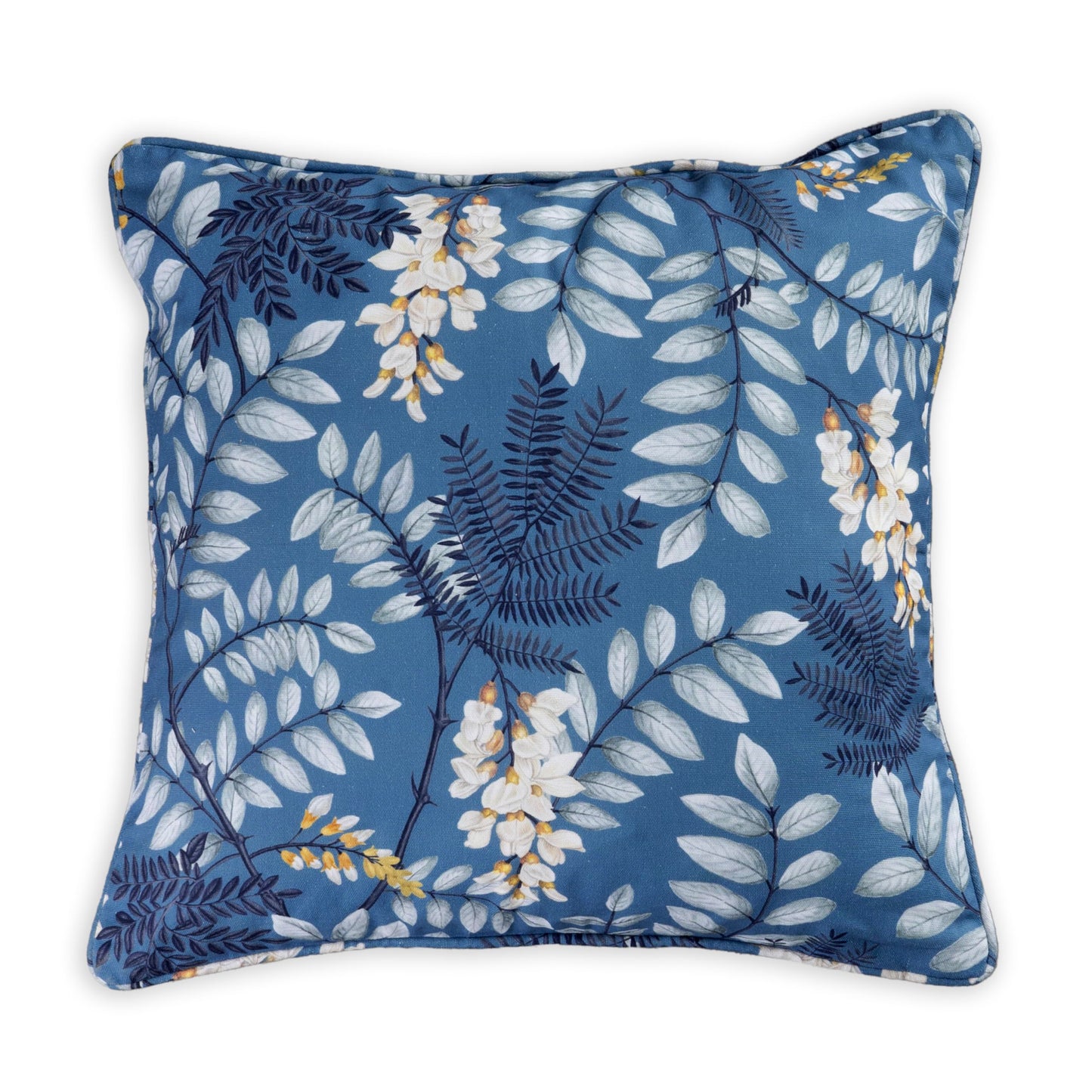 Maison d' Hermine Decorative Pillow Cover 100% Cotton, Toile Cushion Cover with Invisible Zipper for Bed, Living Room, Home Décor, Office, Sofa, The Miller - Denim - Spring/Summer (18"x18")