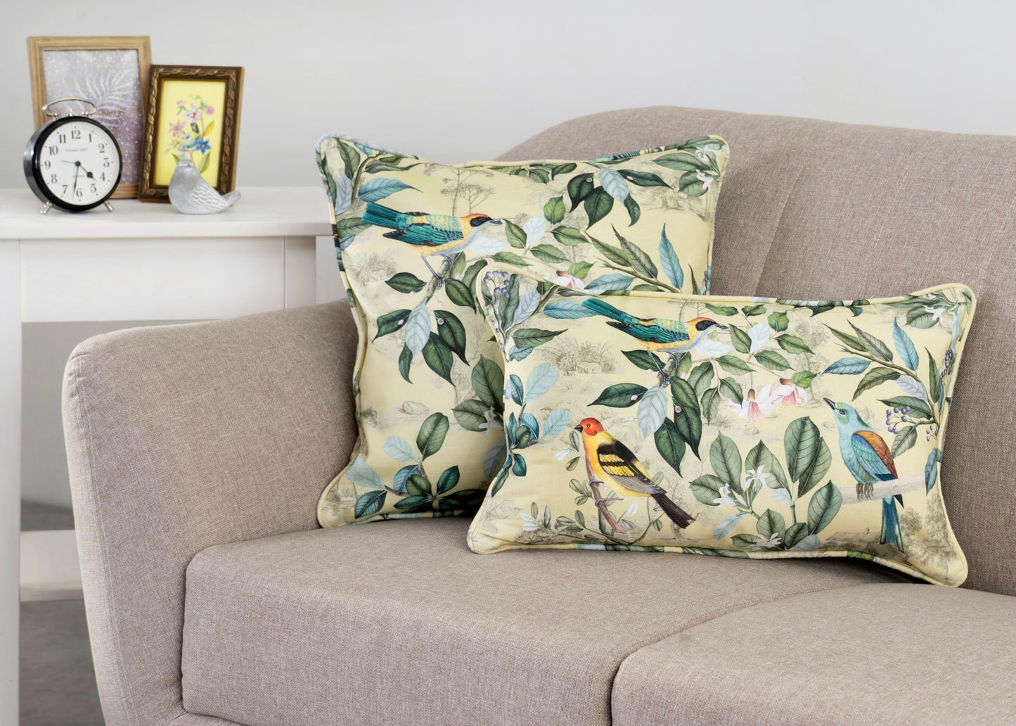Maison d' Hermine Decorative Pillow Cover 100% Cotton, Toile Cushion Cover with Invisible Zipper for Bed, Living Room, Home Décor, Office, Sofa, The Miller - Denim - Spring/Summer (18"x18")