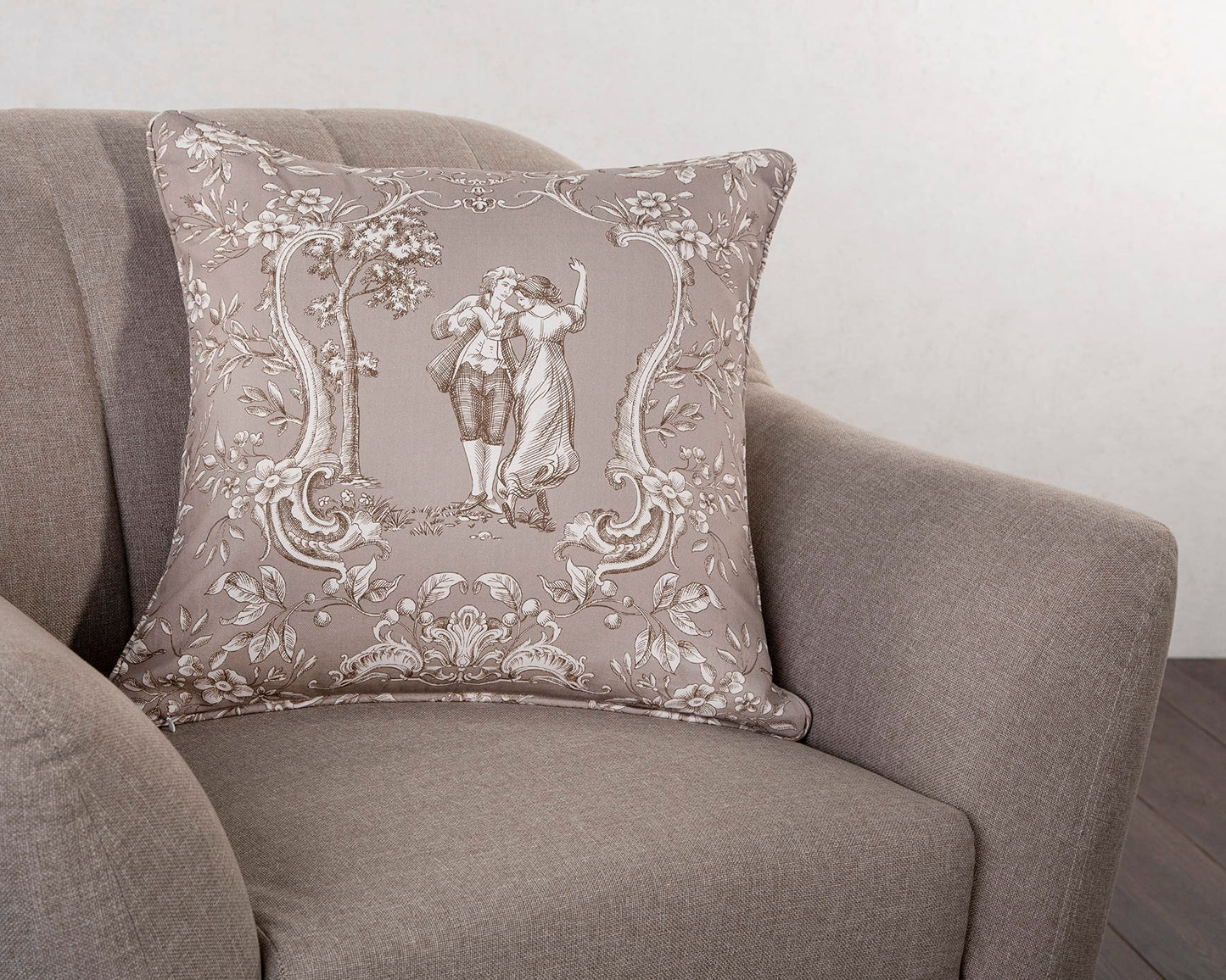 Maison d' Hermine Decorative Pillow Cover 100% Cotton, Toile Cushion Cover with Invisible Zipper for Bed, Living Room, Home Décor, Office, Sofa, The Miller - Denim - Spring/Summer (18"x18")