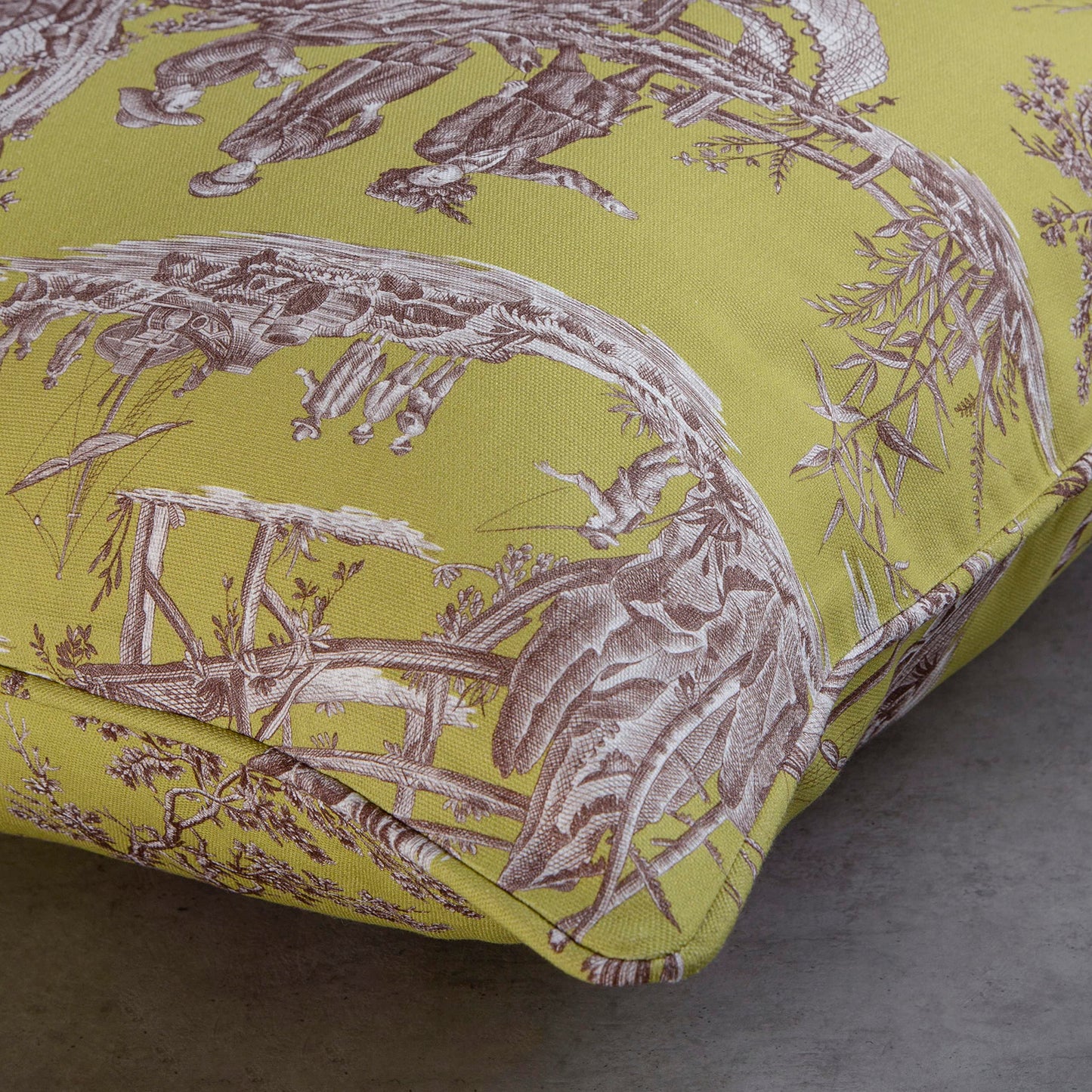 Maison d' Hermine Decorative Pillow Cover 100% Cotton, Toile Cushion Cover with Invisible Zipper for Bed, Living Room, Home Décor, Office, Sofa, The Miller - Denim - Spring/Summer (18"x18")