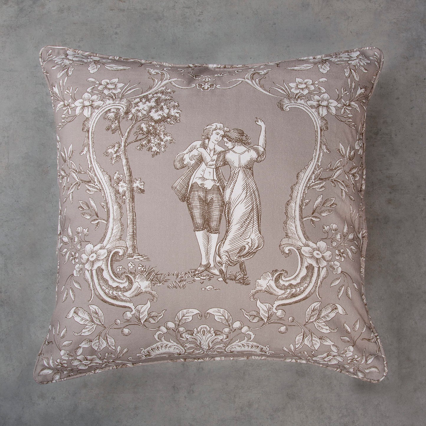 Maison d' Hermine Decorative Pillow Cover 100% Cotton, Toile Cushion Cover with Invisible Zipper for Bed, Living Room, Home Décor, Office, Sofa, The Miller - Denim - Spring/Summer (18"x18")