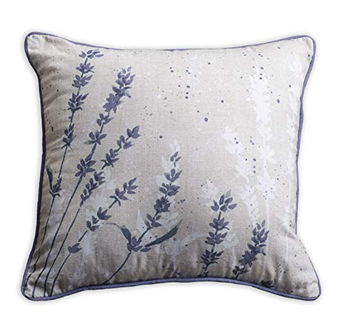 Maison d' Hermine Decorative Pillow Cover 100% Cotton, Toile Cushion Cover with Invisible Zipper for Bed, Living Room, Home Décor, Office, Sofa, The Miller - Denim - Spring/Summer (18"x18")