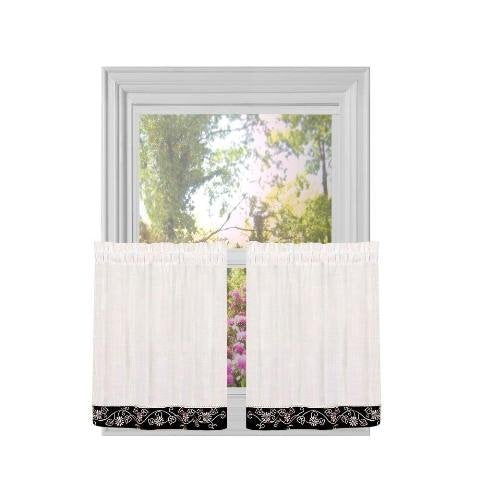 Achim Home Furnishings, Natural Oakwood Tier Pair, 58 36-Inch, 58" x 36" (Model: OWTR36NT12)