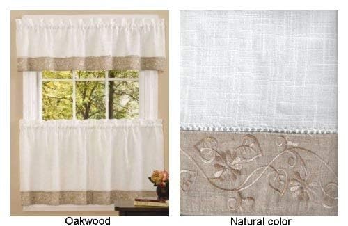 Achim Home Furnishings, Natural Oakwood Tier Pair, 58 36-Inch, 58" x 36" (Model: OWTR36NT12)