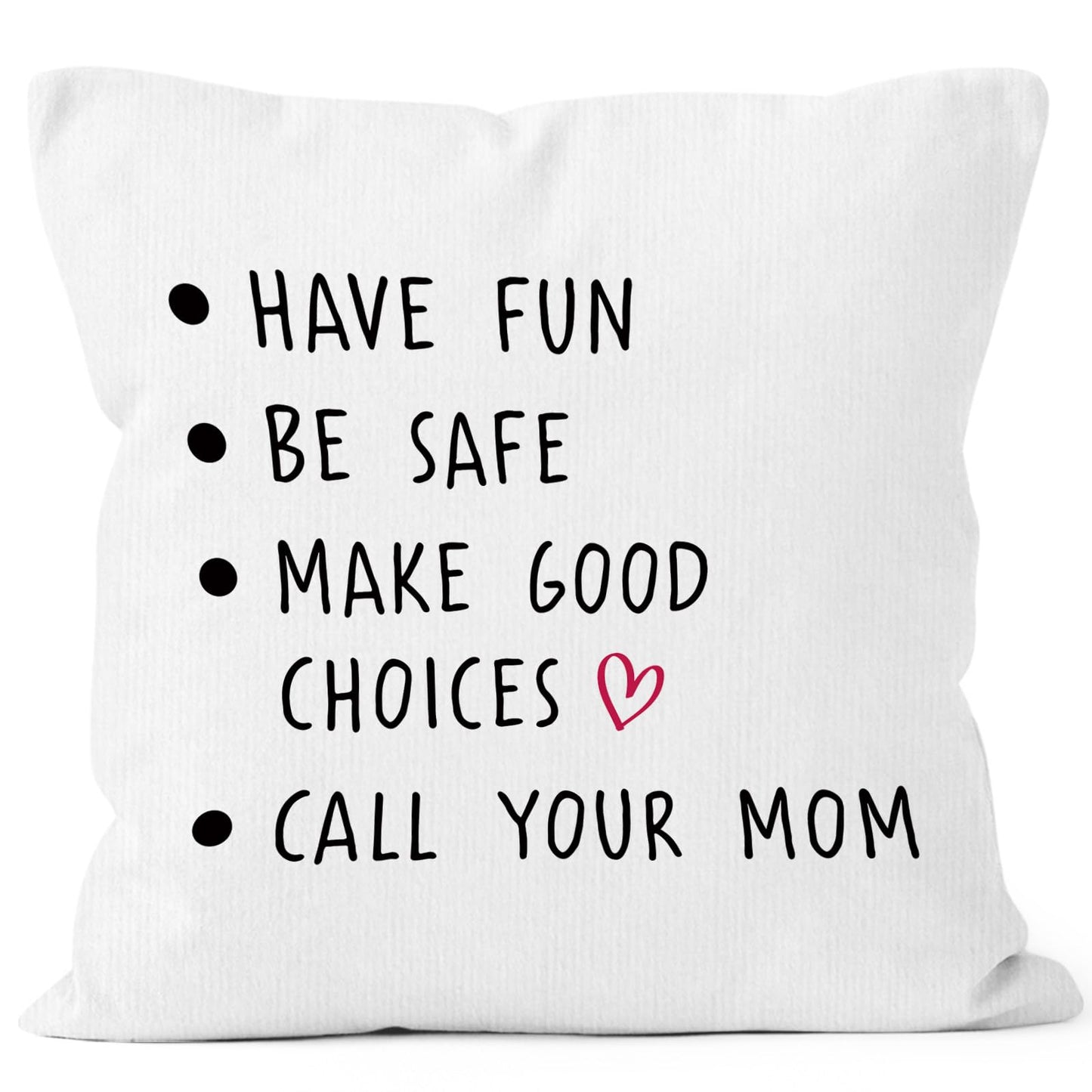 Call Your Mom Dorm Throw Pillow Covers 18x18, Boho Rainbow Decorative Square Pillow Cases for Couch Bed Sofa, Cute Decor Pillowcases for College Dorm Classroom Bedroom, Back to School Gifts