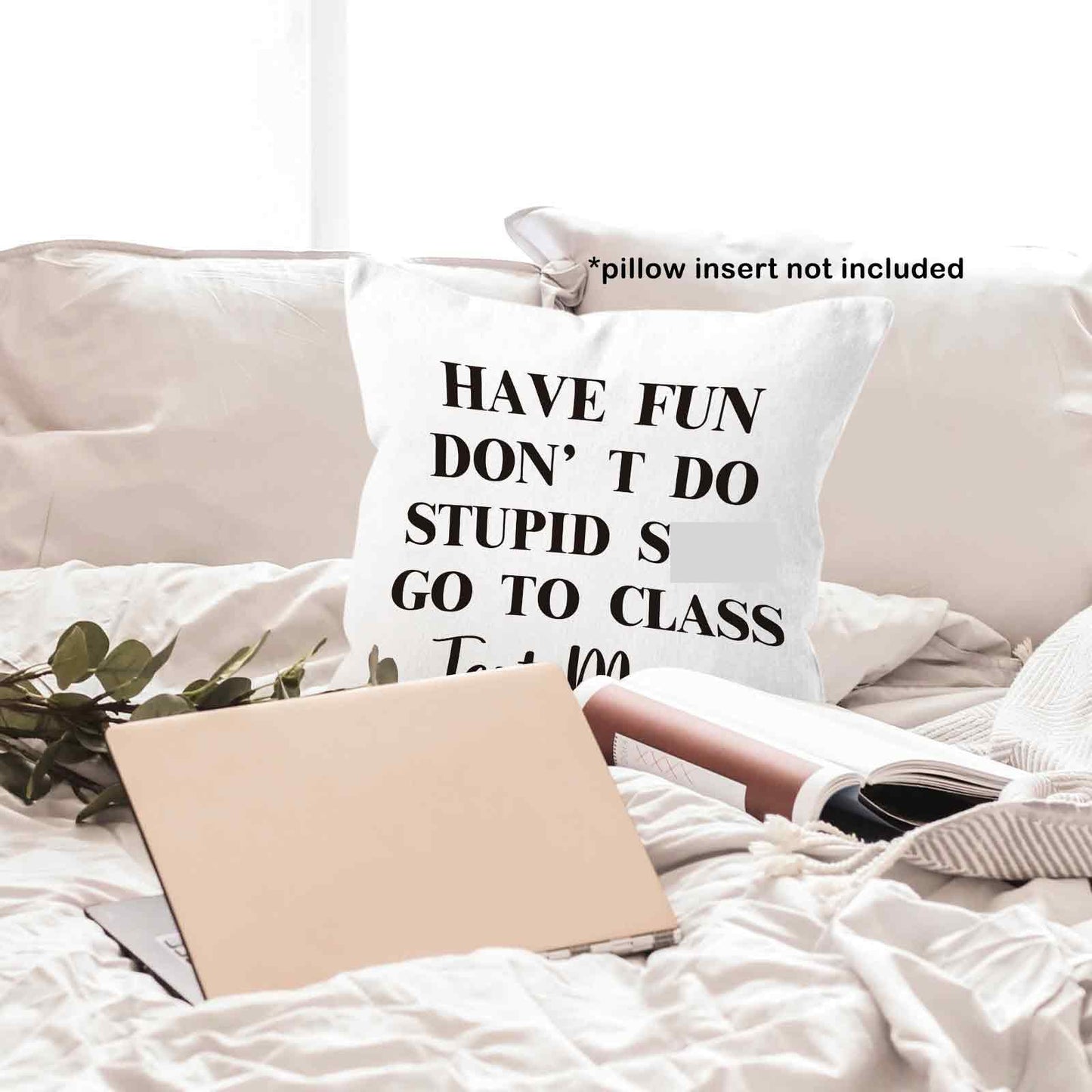Call Your Mom Dorm Throw Pillow Covers 18x18, Boho Rainbow Decorative Square Pillow Cases for Couch Bed Sofa, Cute Decor Pillowcases for College Dorm Classroom Bedroom, Back to School Gifts