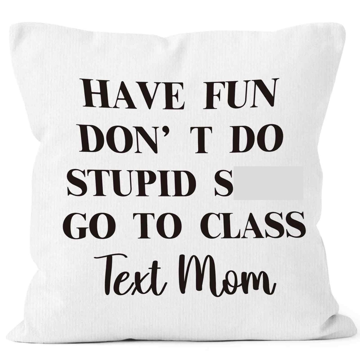 Call Your Mom Dorm Throw Pillow Covers 18x18, Boho Rainbow Decorative Square Pillow Cases for Couch Bed Sofa, Cute Decor Pillowcases for College Dorm Classroom Bedroom, Back to School Gifts