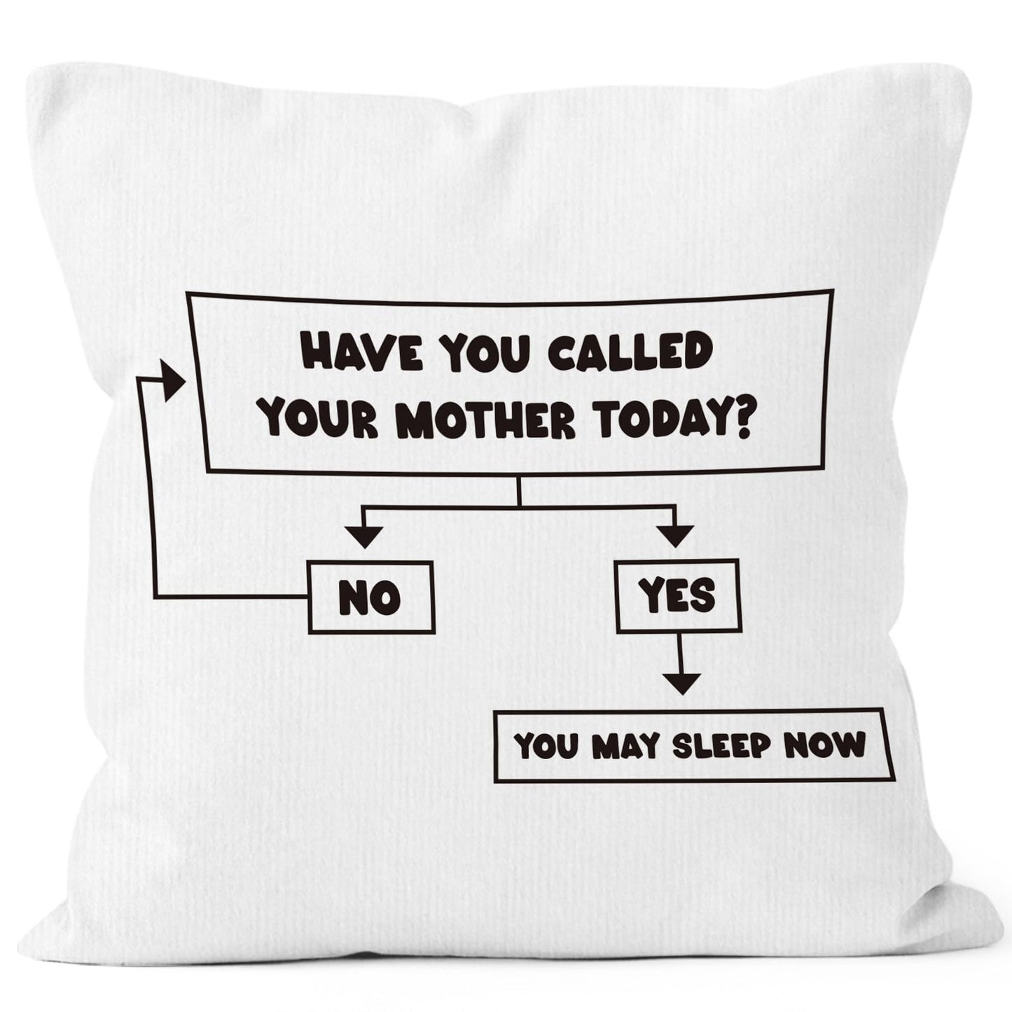 Call Your Mom Dorm Throw Pillow Covers 18x18, Boho Rainbow Decorative Square Pillow Cases for Couch Bed Sofa, Cute Decor Pillowcases for College Dorm Classroom Bedroom, Back to School Gifts