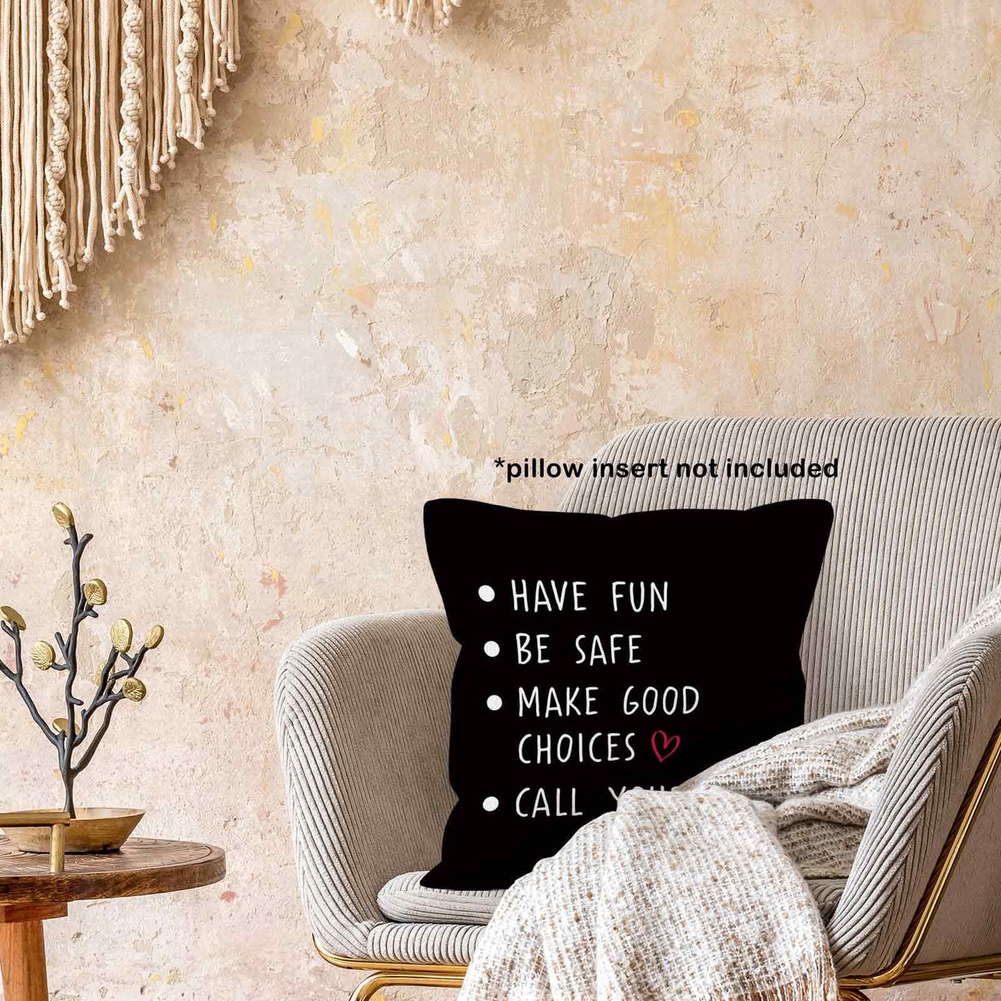 Call Your Mom Dorm Throw Pillow Covers 18x18, Boho Rainbow Decorative Square Pillow Cases for Couch Bed Sofa, Cute Decor Pillowcases for College Dorm Classroom Bedroom, Back to School Gifts