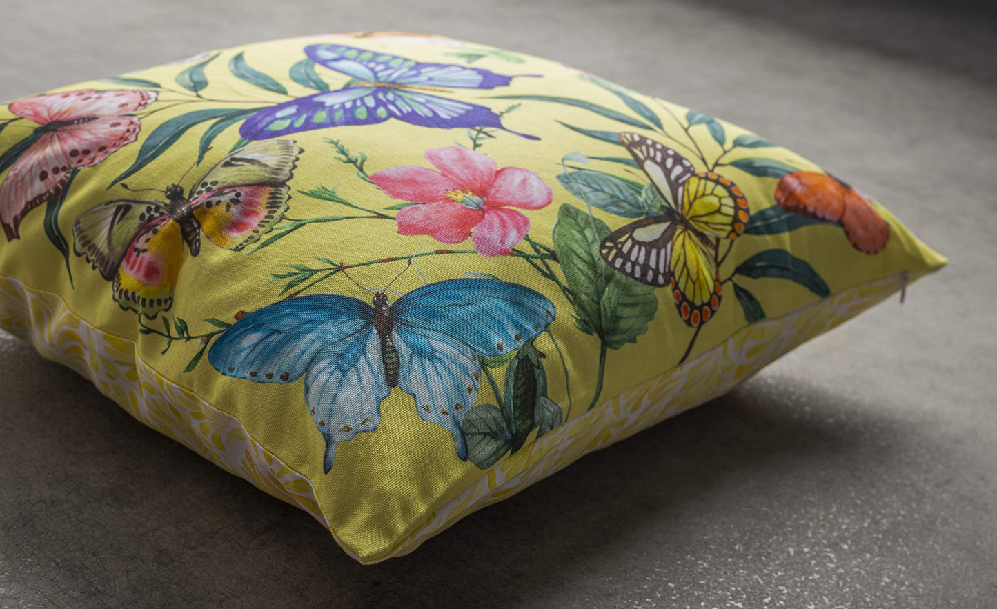 Maison d' Hermine Decorative Pillow Cover 100% Cotton, Toile Cushion Cover with Invisible Zipper for Bed, Living Room, Home Décor, Office, Sofa, The Miller - Denim - Spring/Summer (18"x18")