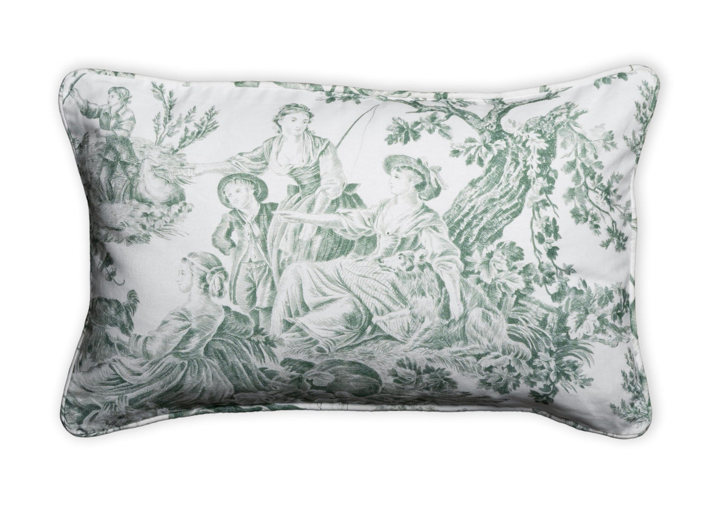 Maison d' Hermine Decorative Pillow Cover 100% Cotton, Toile Cushion Cover with Invisible Zipper for Bed, Living Room, Home Décor, Office, Sofa, The Miller - Denim - Spring/Summer (18"x18")
