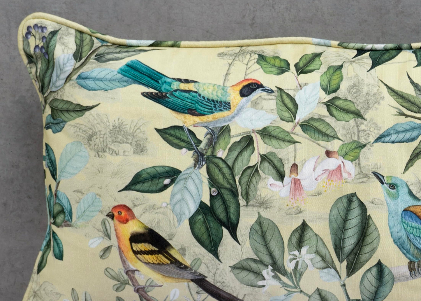 Maison d' Hermine Decorative Pillow Cover 100% Cotton, Toile Cushion Cover with Invisible Zipper for Bed, Living Room, Home Décor, Office, Sofa, The Miller - Denim - Spring/Summer (18"x18")