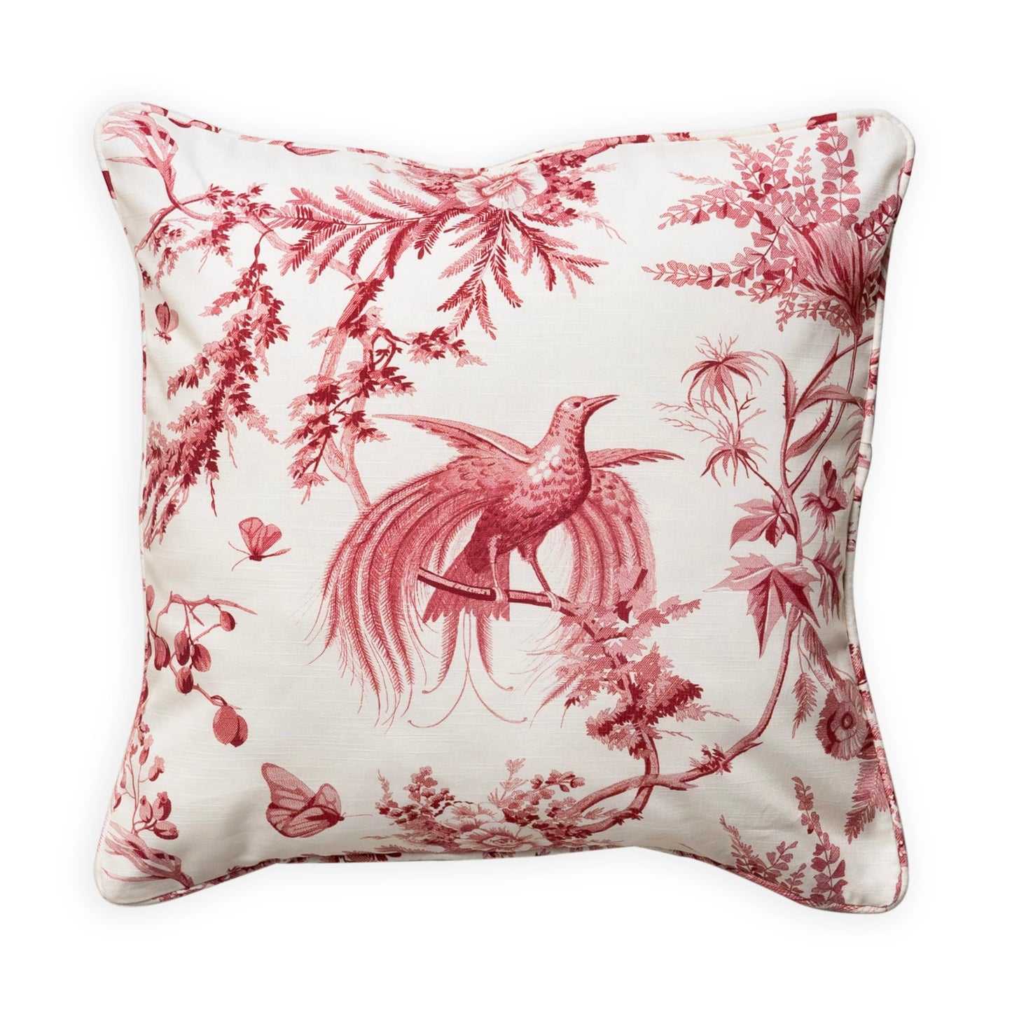 Maison d' Hermine Decorative Pillow Cover 100% Cotton, Toile Cushion Cover with Invisible Zipper for Bed, Living Room, Home Décor, Office, Sofa, The Miller - Denim - Spring/Summer (18"x18")
