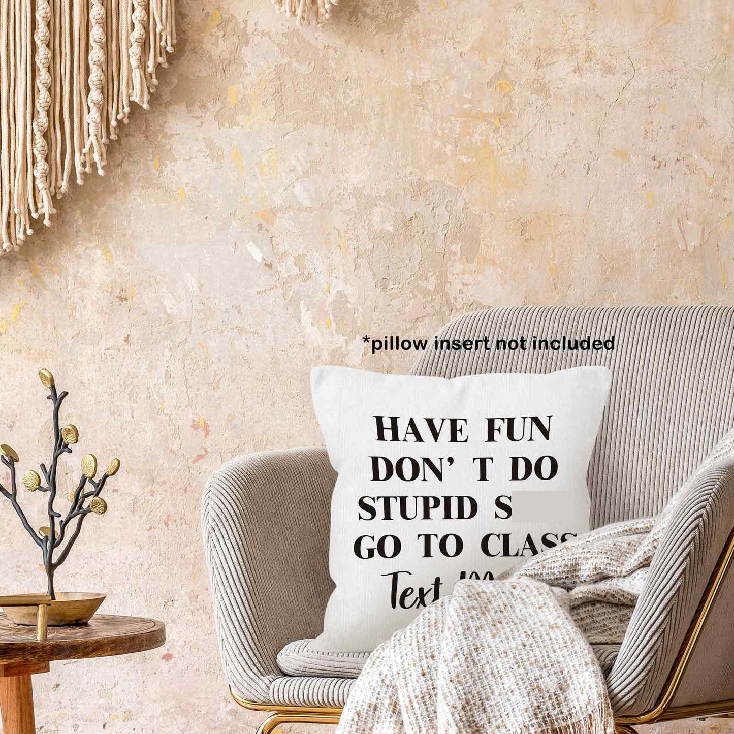 Call Your Mom Dorm Throw Pillow Covers 18x18, Boho Rainbow Decorative Square Pillow Cases for Couch Bed Sofa, Cute Decor Pillowcases for College Dorm Classroom Bedroom, Back to School Gifts