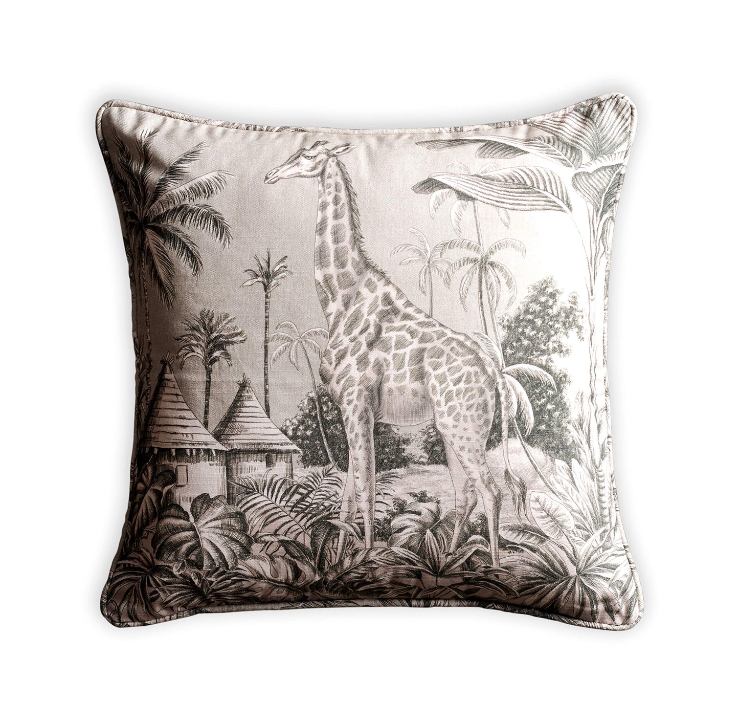 Maison d' Hermine Decorative Pillow Cover 100% Cotton, Toile Cushion Cover with Invisible Zipper for Bed, Living Room, Home Décor, Office, Sofa, The Miller - Denim - Spring/Summer (18"x18")