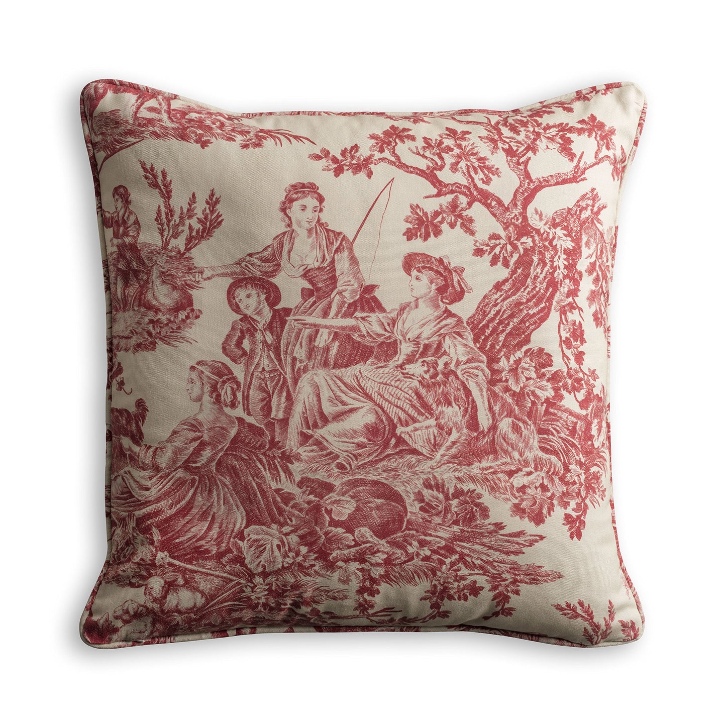 Maison d' Hermine Decorative Pillow Cover 100% Cotton, Toile Cushion Cover with Invisible Zipper for Bed, Living Room, Home Décor, Office, Sofa, The Miller - Denim - Spring/Summer (18"x18")