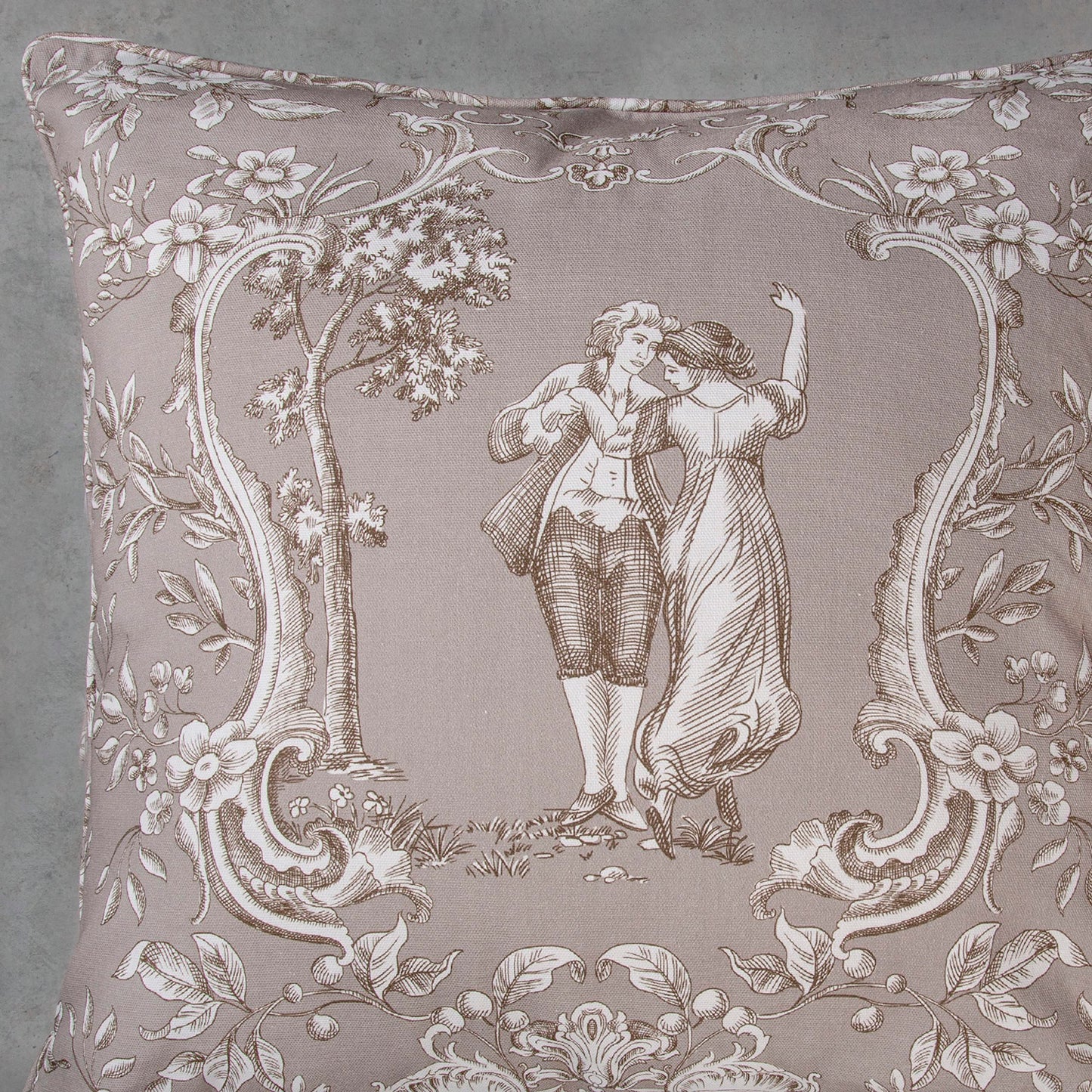 Maison d' Hermine Decorative Pillow Cover 100% Cotton, Toile Cushion Cover with Invisible Zipper for Bed, Living Room, Home Décor, Office, Sofa, The Miller - Denim - Spring/Summer (18"x18")